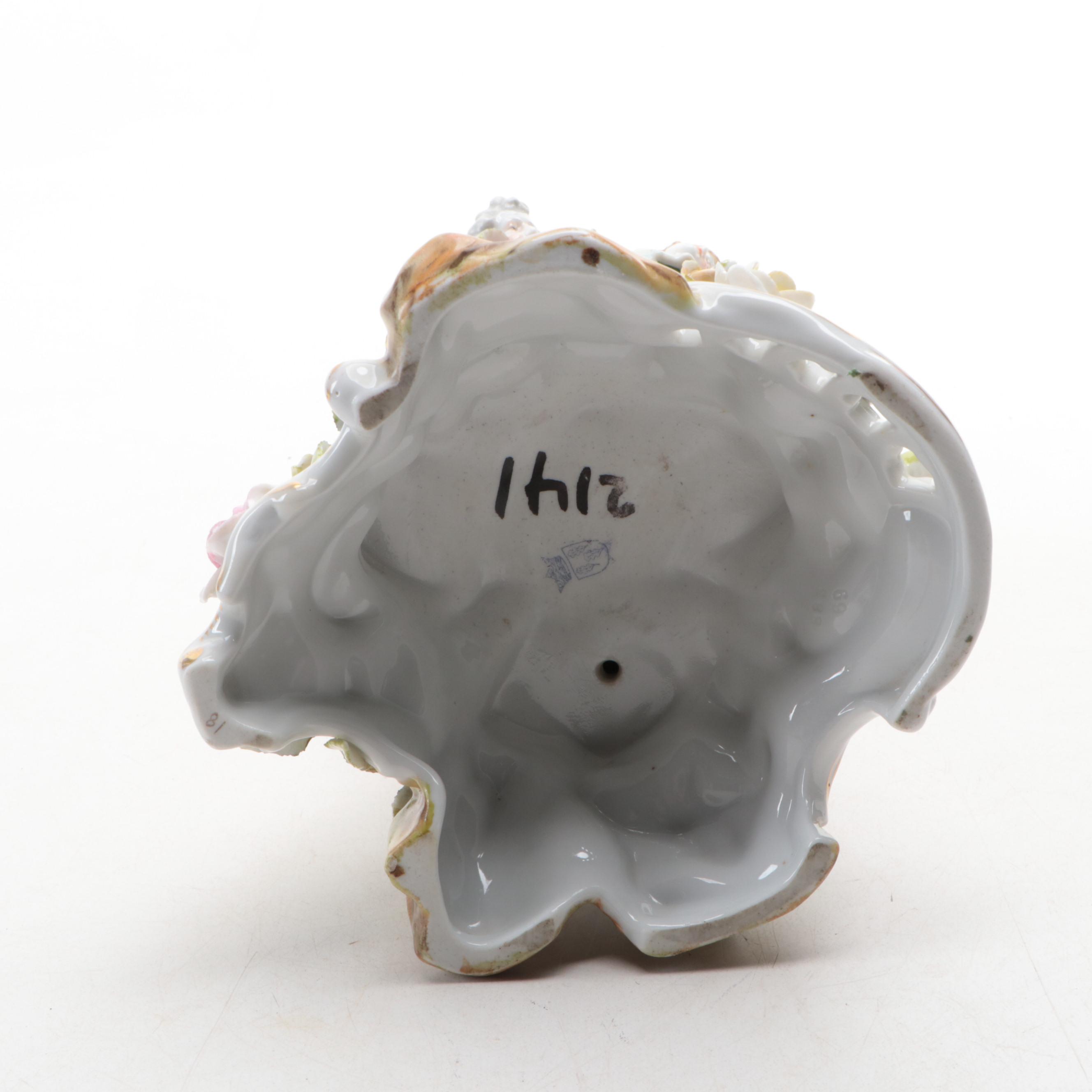 Von Schierholz Porcelain Dresden Style Figural Candlestick, 1907-1927