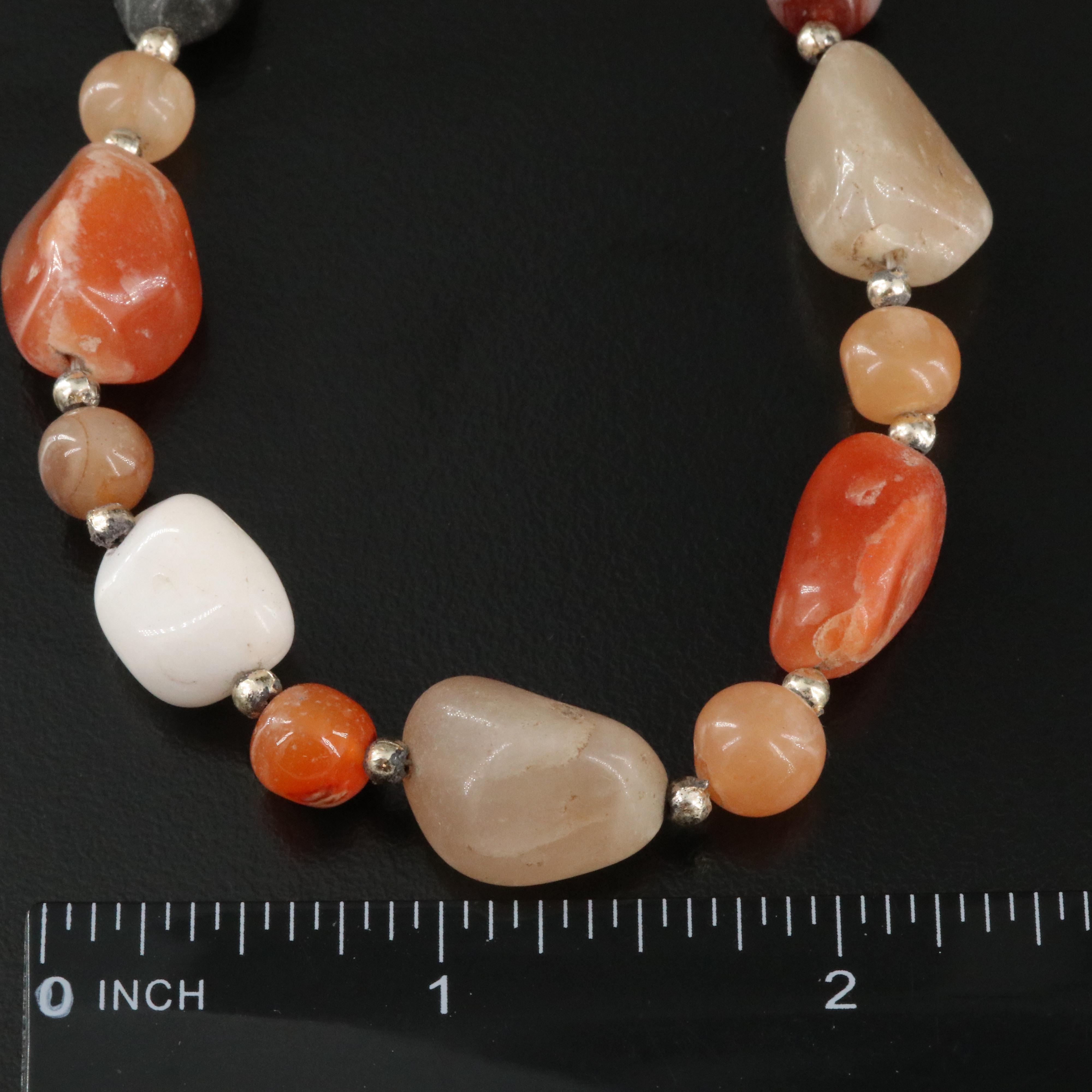 Aventurine, Agate and Chalcedony Bead Necklace