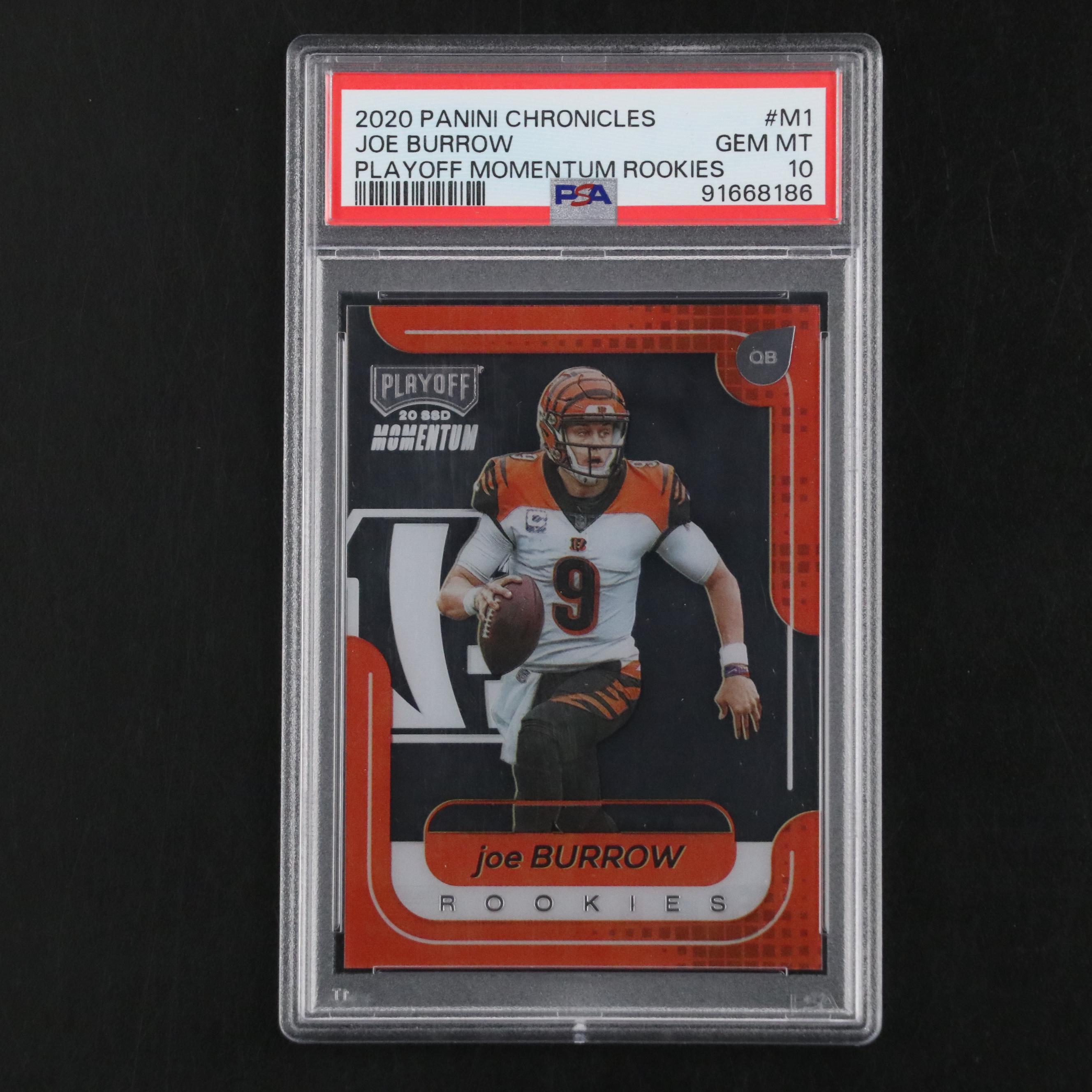 2020 Panini Chronicles Joe Burrow Playoff Momentum Rookie Card #M1 Graded PSA 10