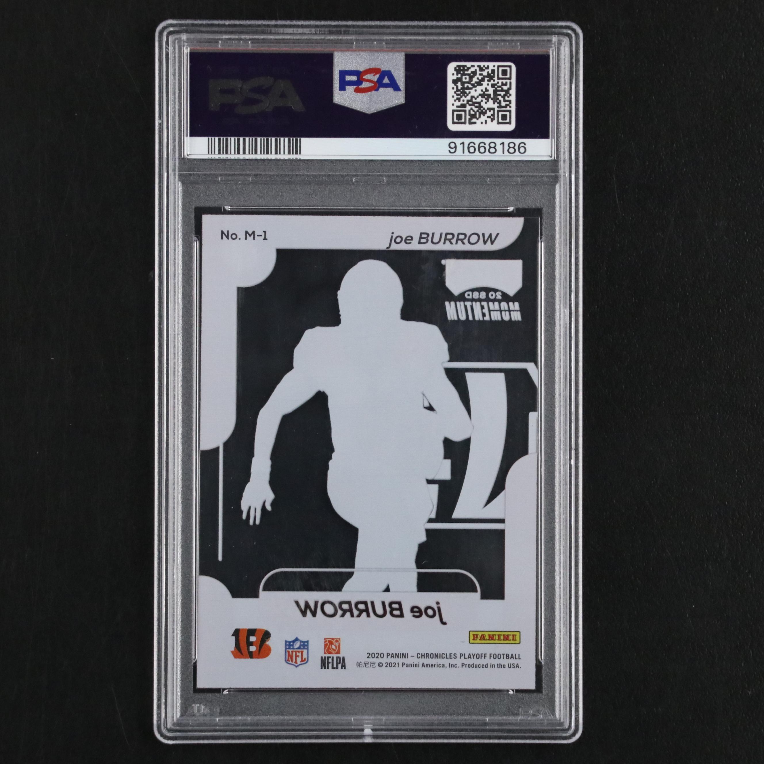2020 Panini Chronicles Joe Burrow Playoff Momentum Rookie Card #M1 Graded PSA 10