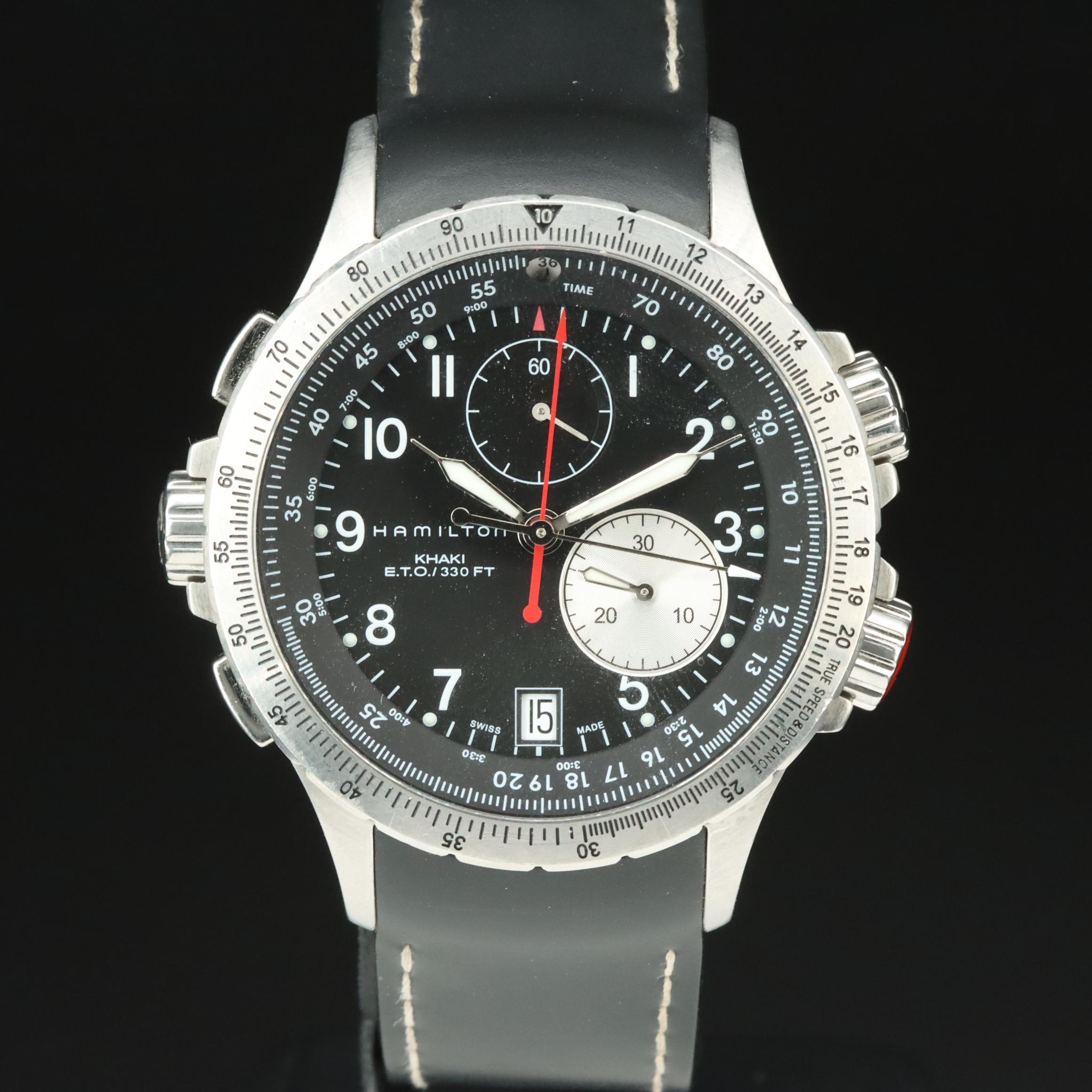 Hamilton Khaki E.T.O. Black Chronograph Dial Watch