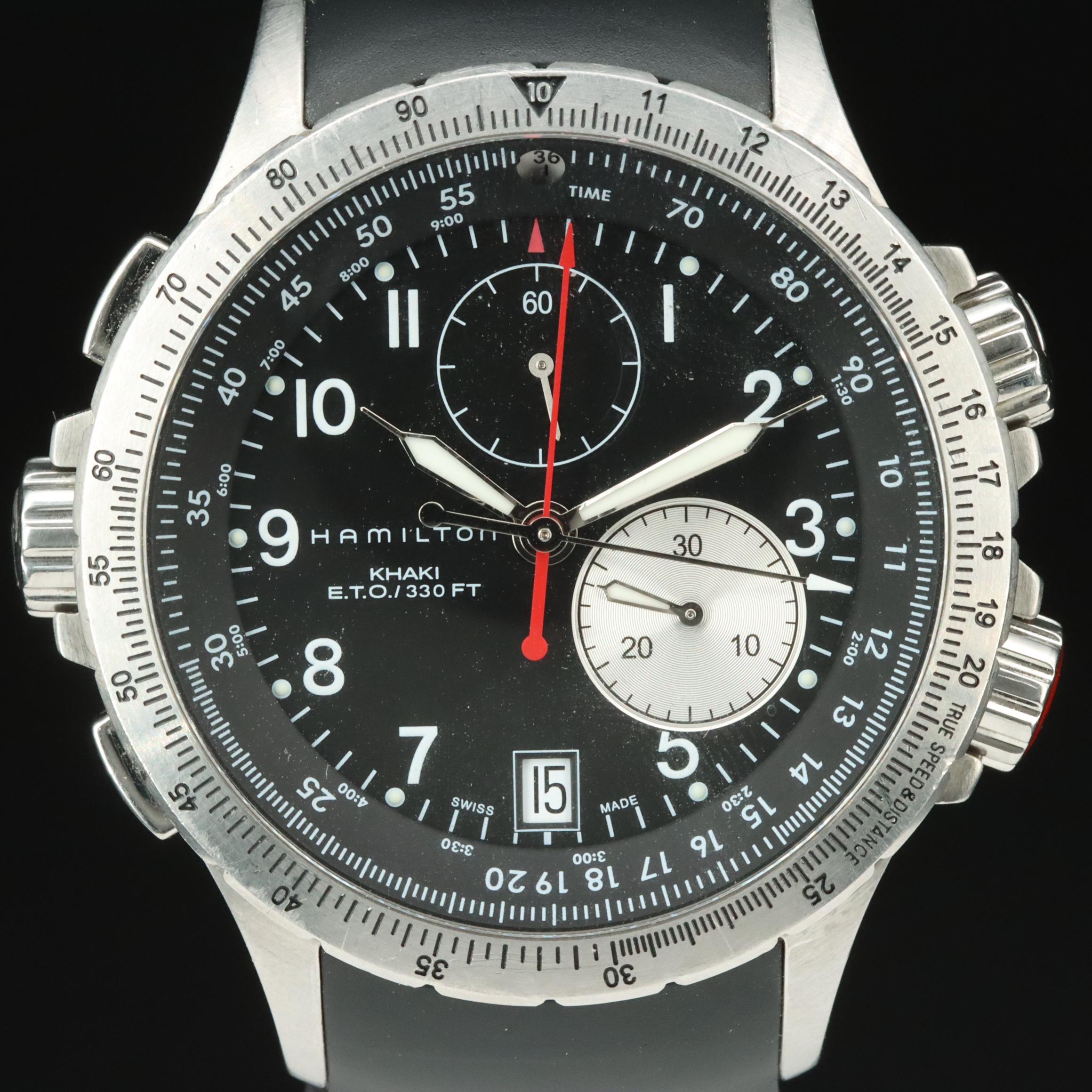 Hamilton Khaki E.T.O. Black Chronograph Dial Watch
