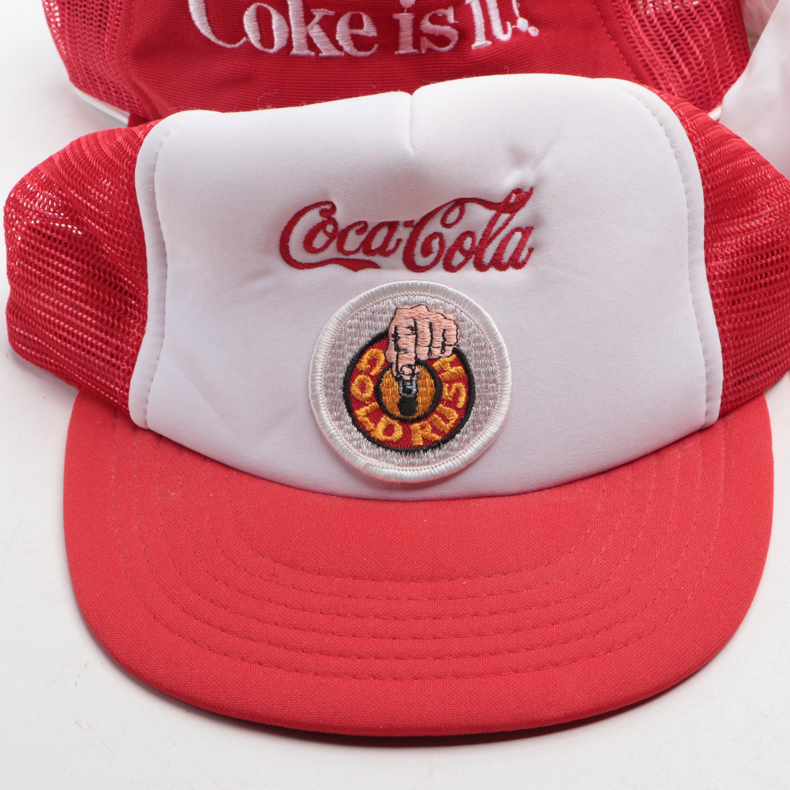 Coca-Cola Employee Baseballs Caps and Plastic Visor