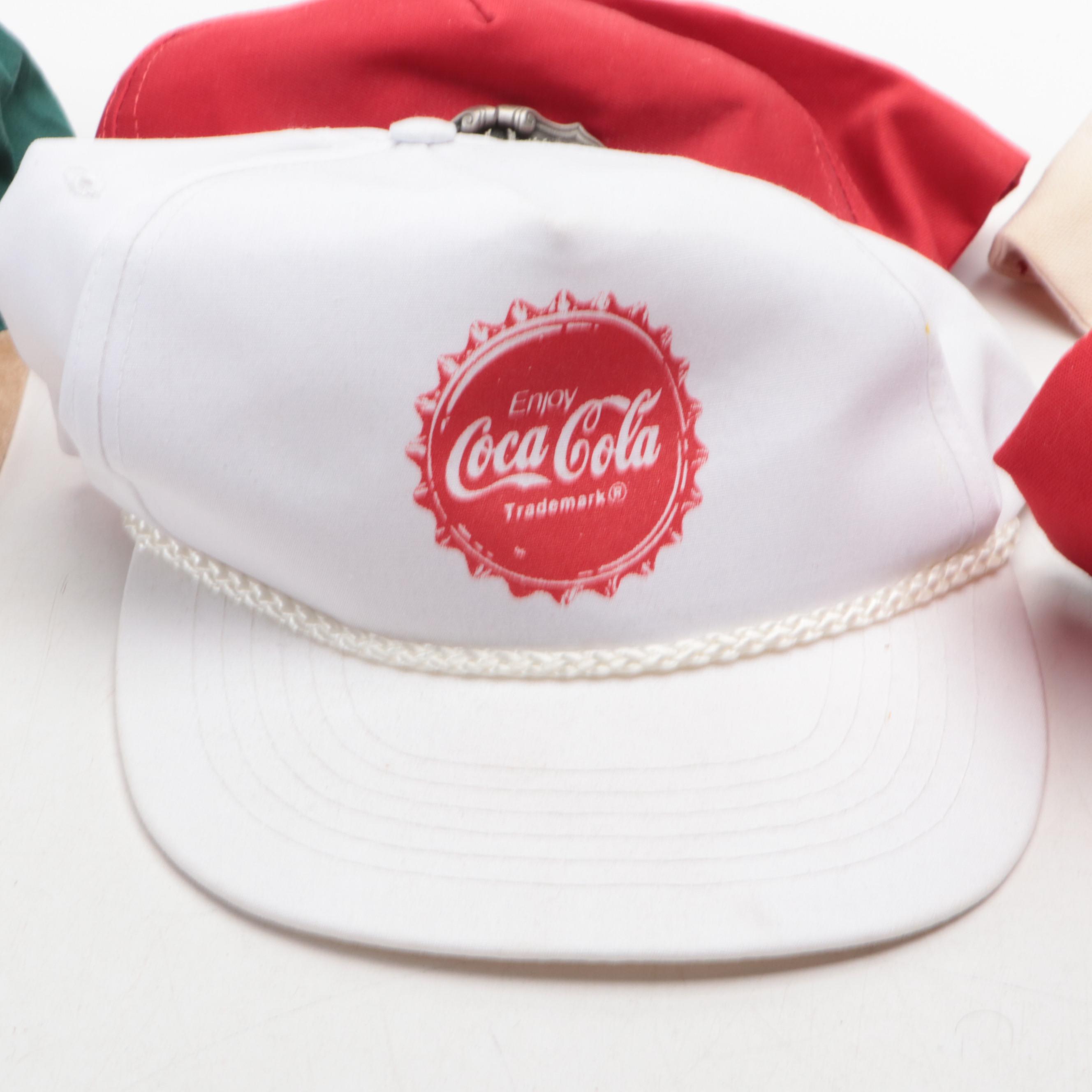 Coca-Cola Employee Baseballs Caps and Plastic Visor