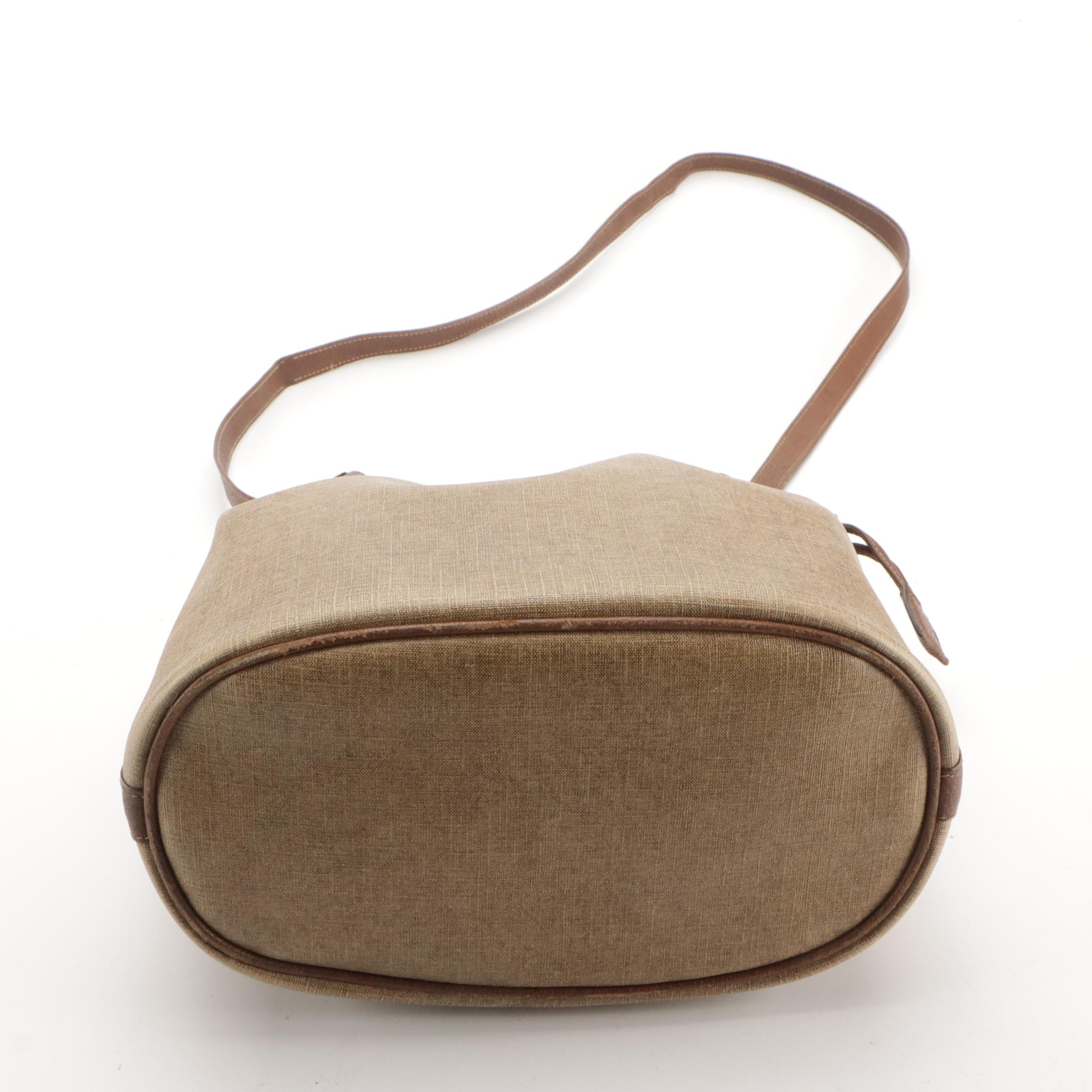 Gucci Accessory Collection Vintage Coated Canvas & Leather Drawstring Bucket Bag