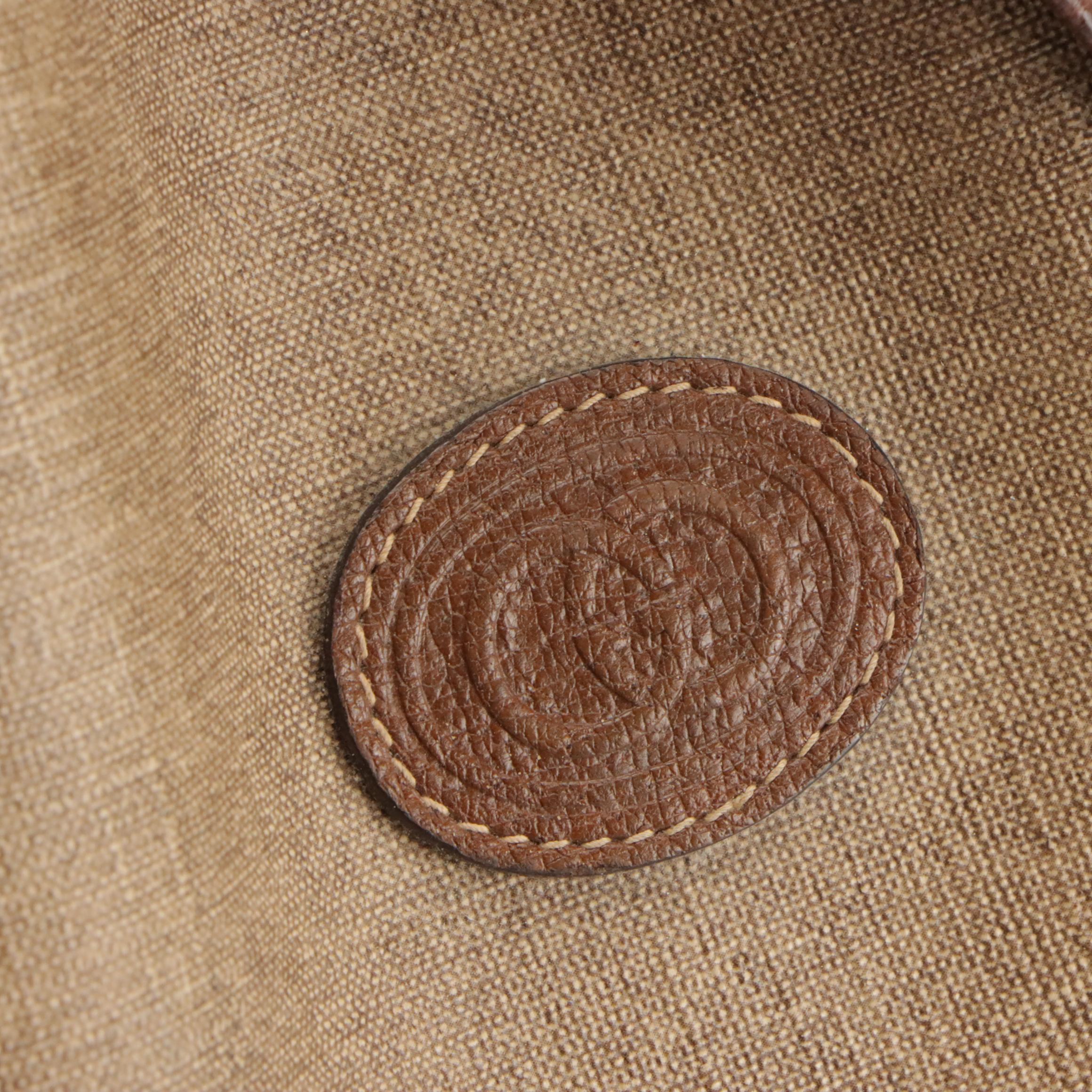 Gucci Accessory Collection Vintage Coated Canvas & Leather Drawstring Bucket Bag