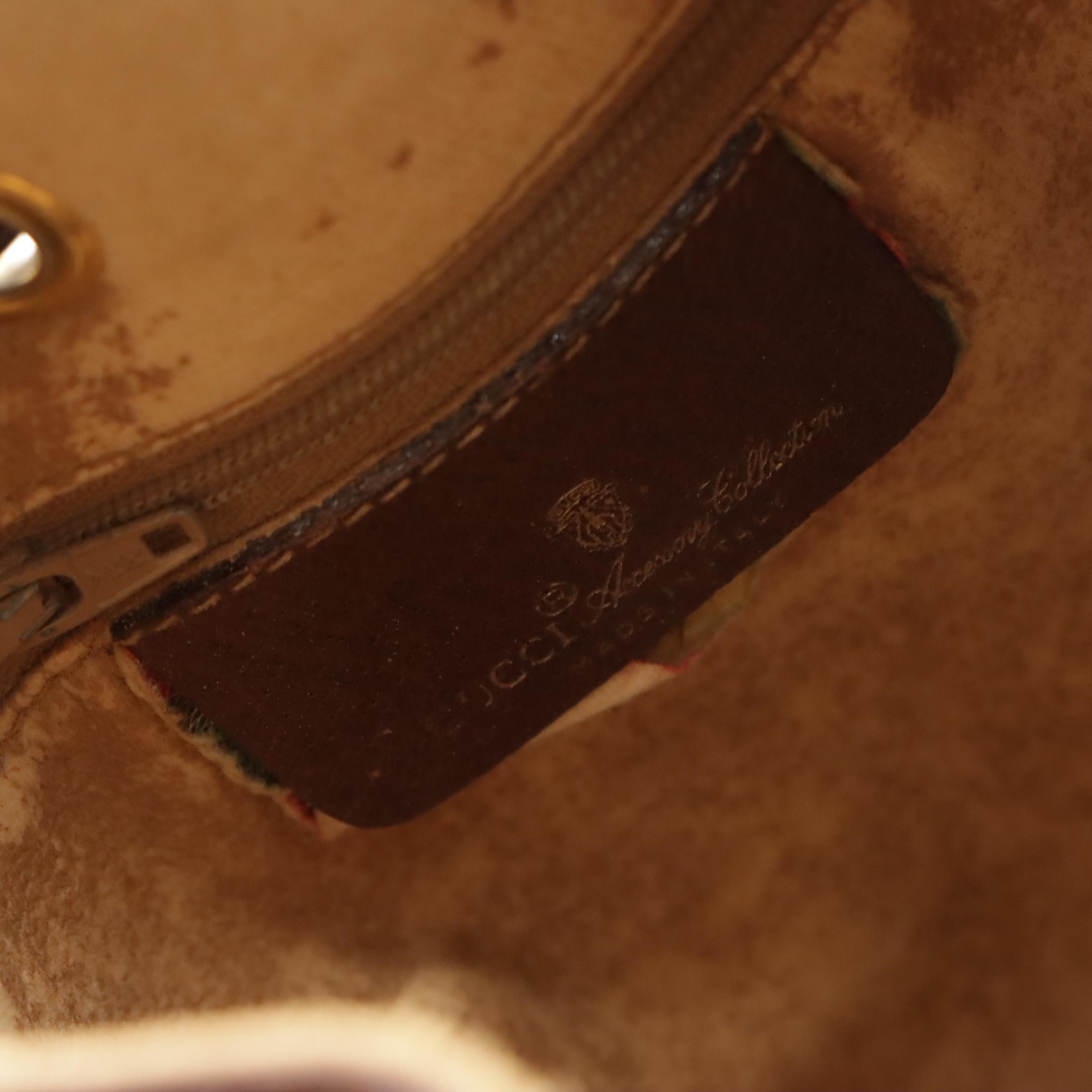 Gucci Accessory Collection Vintage Coated Canvas & Leather Drawstring Bucket Bag