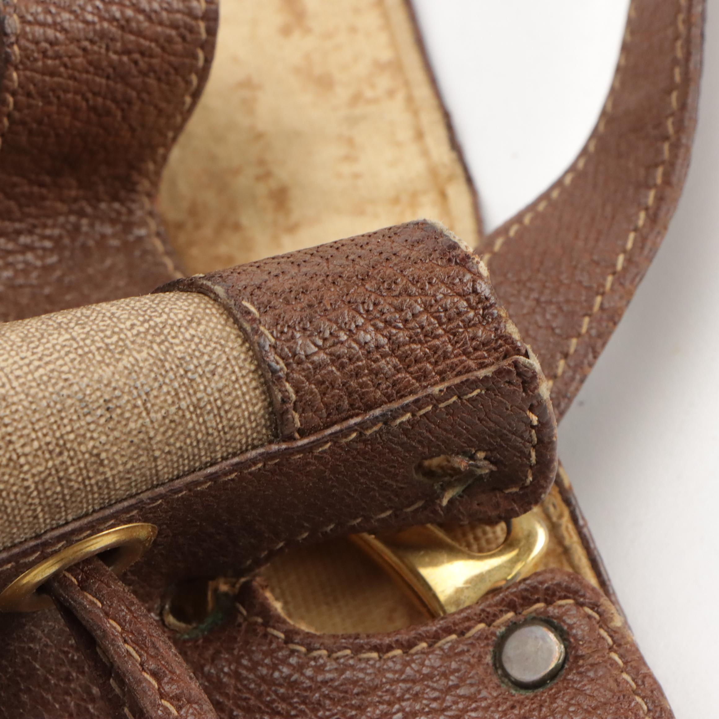 Gucci Accessory Collection Vintage Coated Canvas & Leather Drawstring Bucket Bag