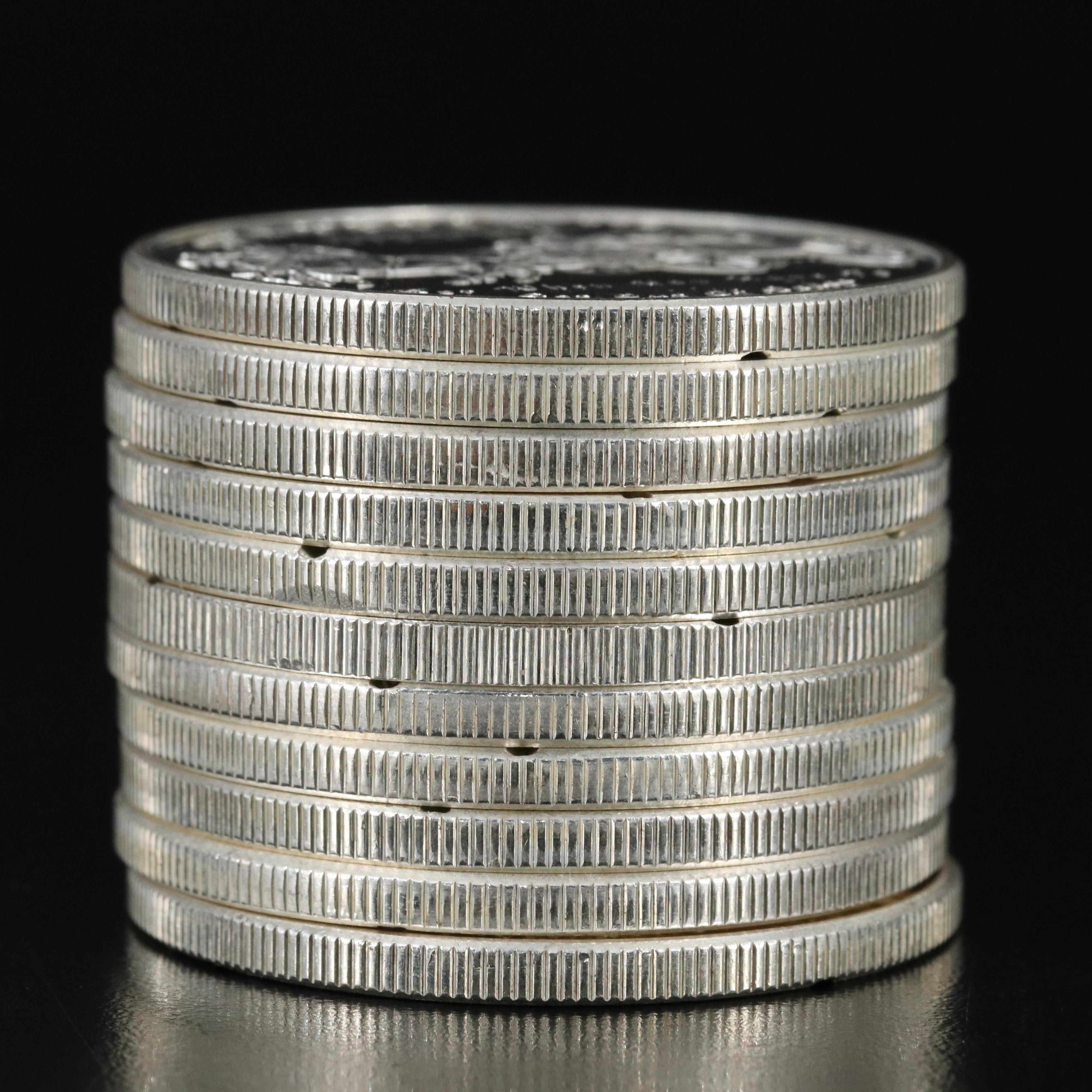 Eleven "Stagecoach Silver" Fine Silver One-Ounce Rounds