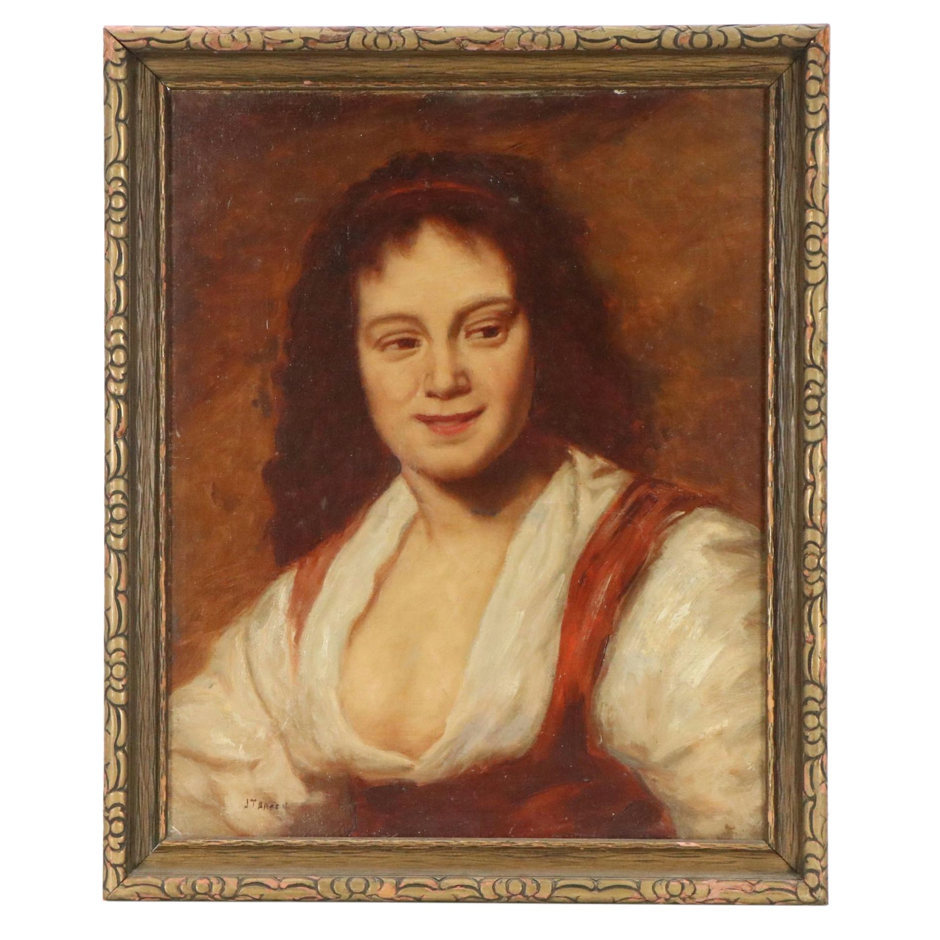 James Thomas Breen Oil Portrait of a Woman
