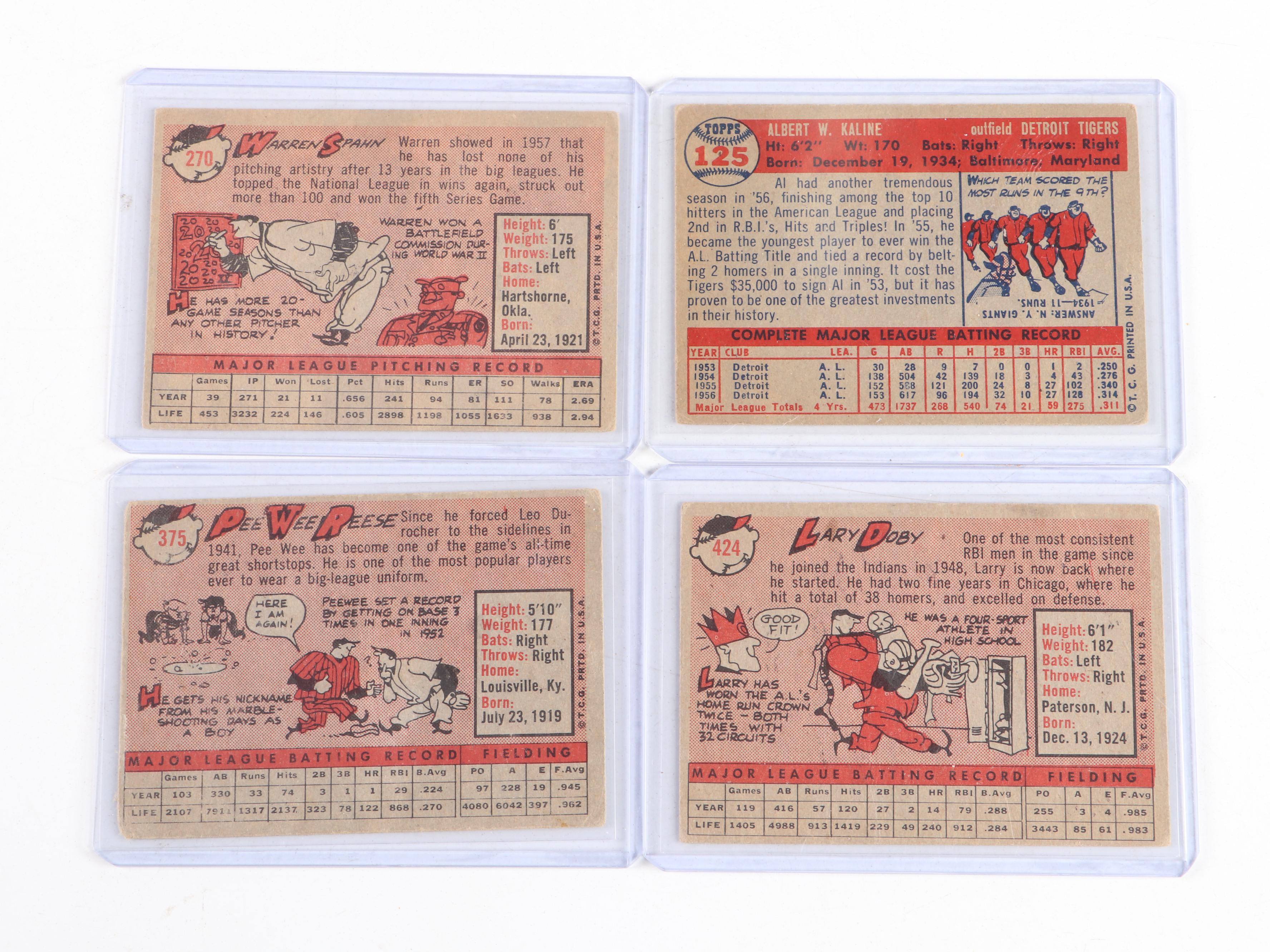 1957–58 Topps Warren Spahn, Ted Kluszewski, Al Kaline and More Baseball Cards