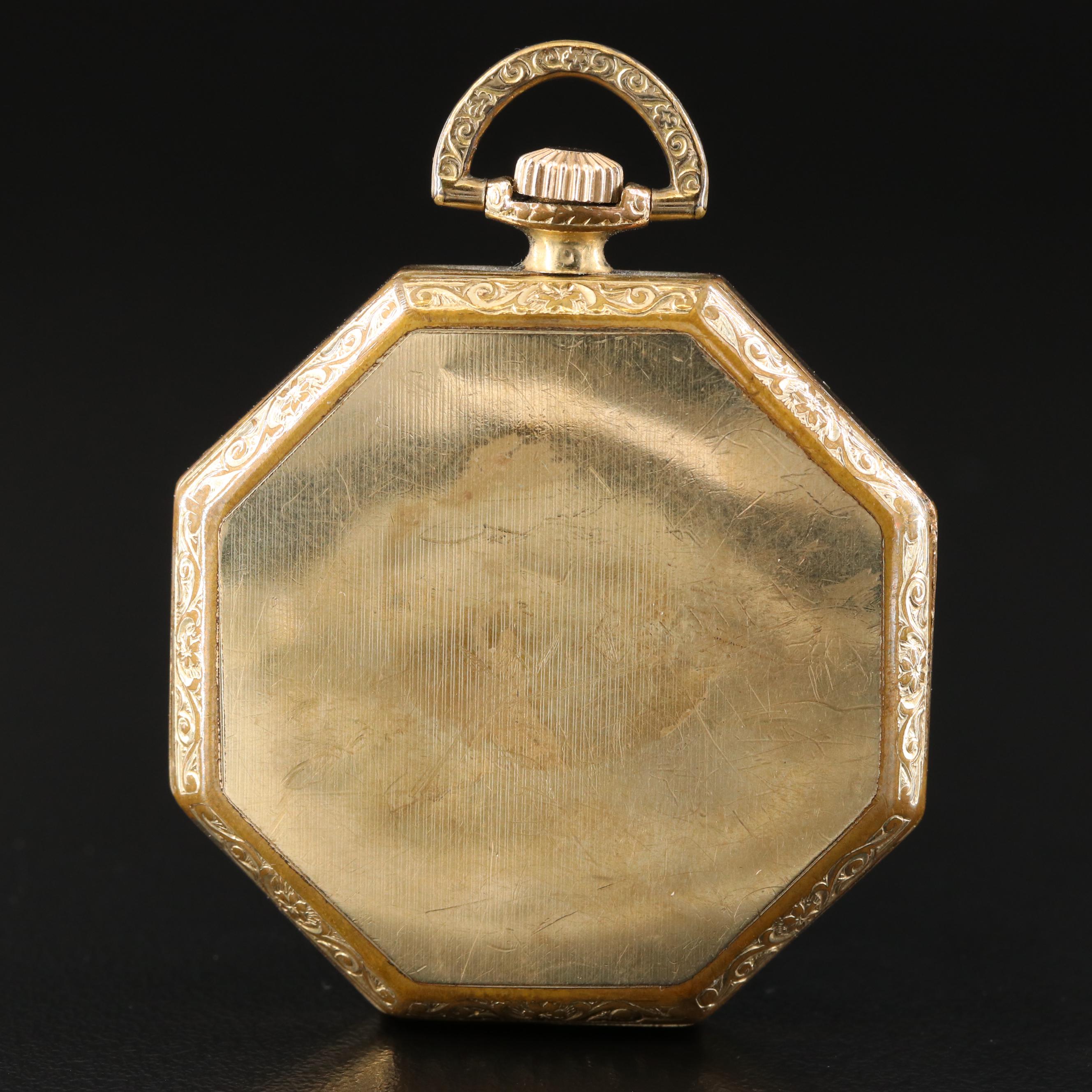 1923 Elgin Gold-Filled Octagon Shape Pocket Watch