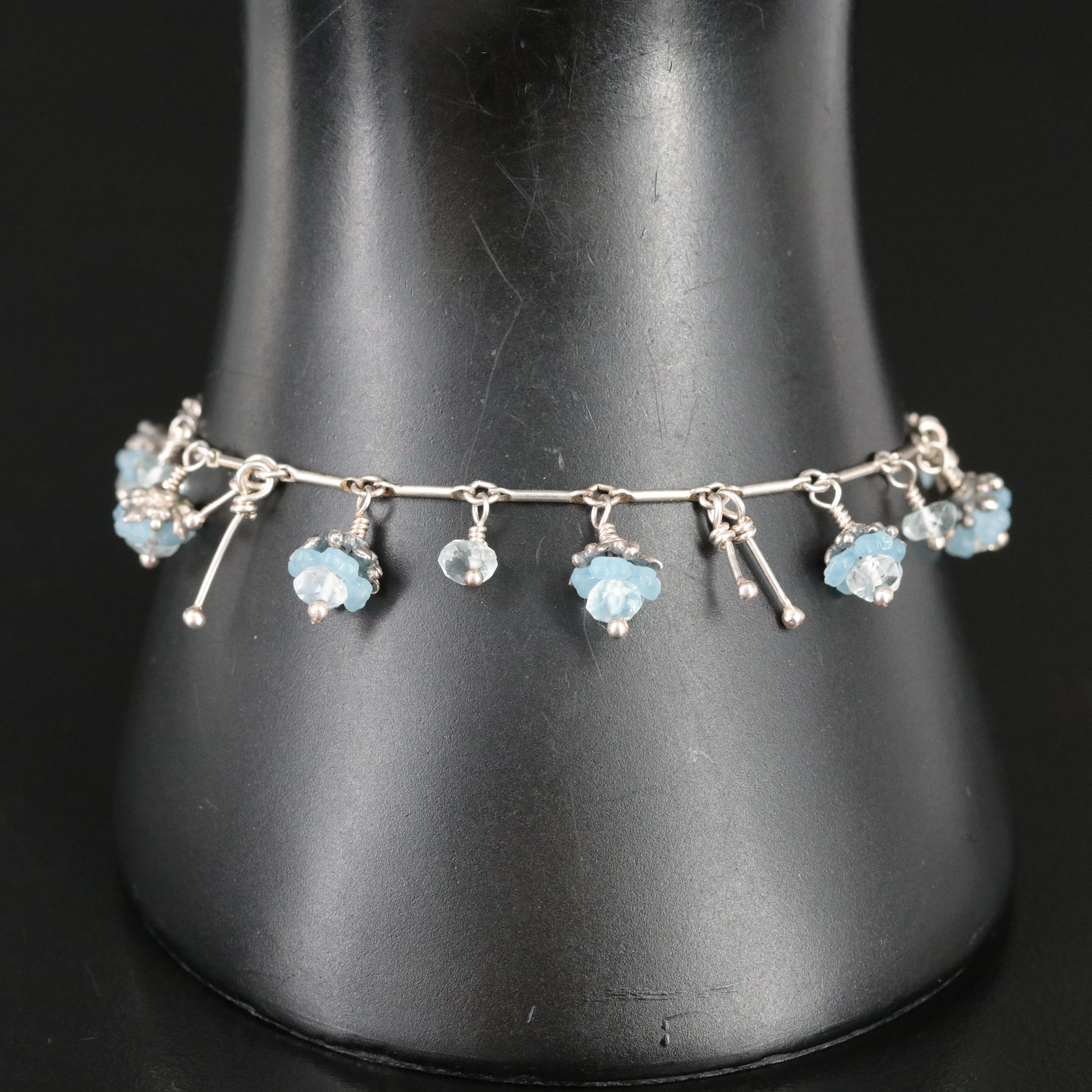 Sterling Floral Fringe Bracelet