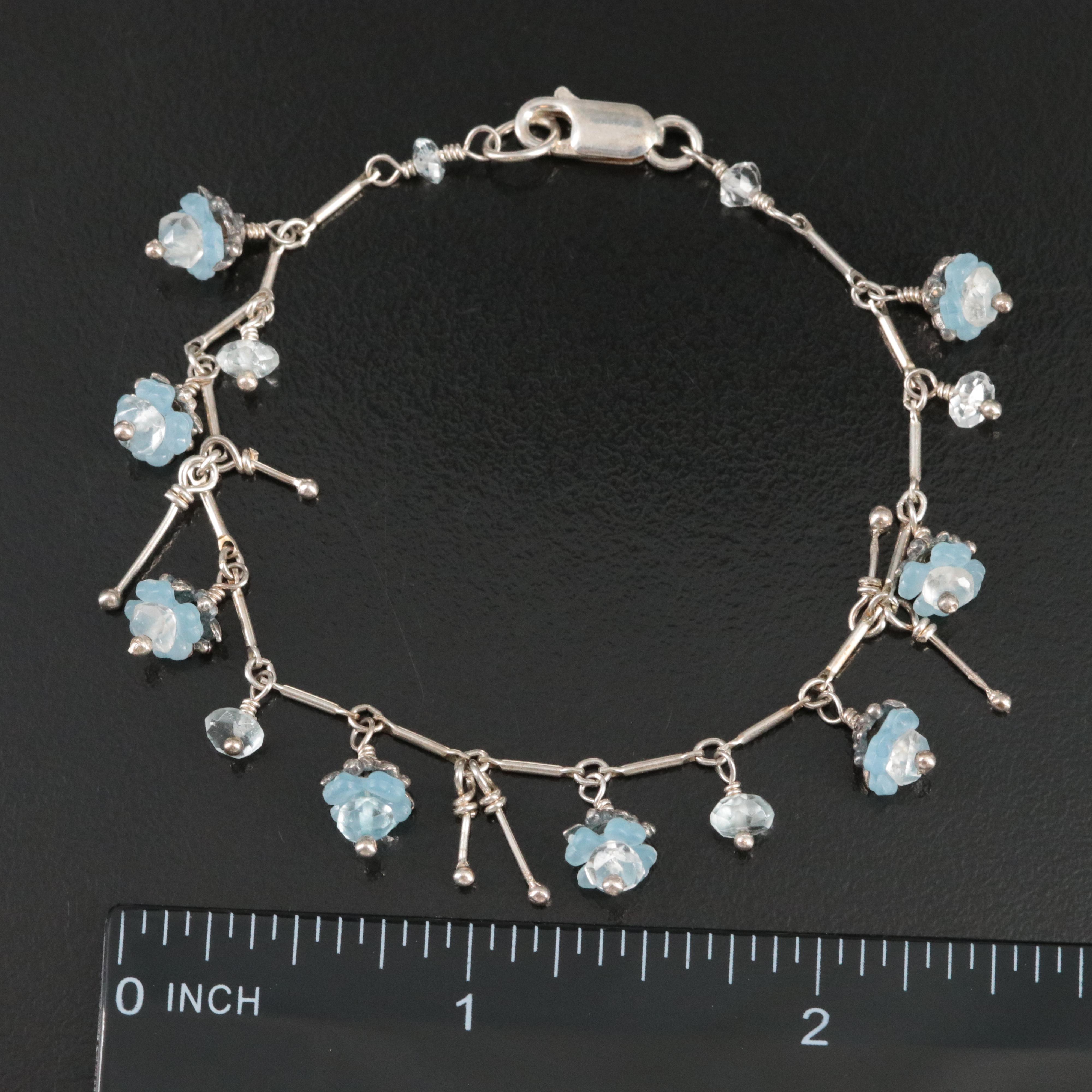 Sterling Floral Fringe Bracelet