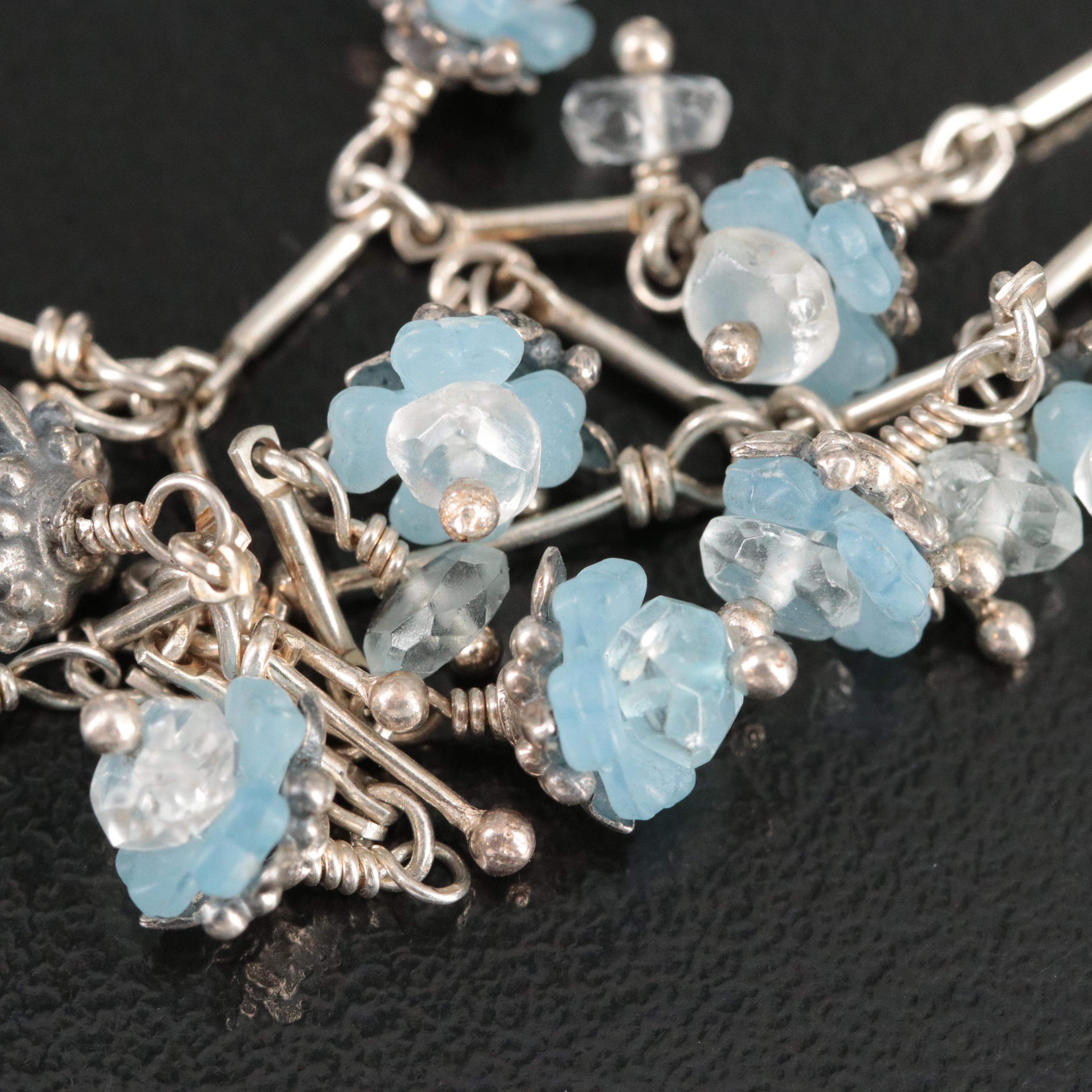 Sterling Floral Fringe Bracelet