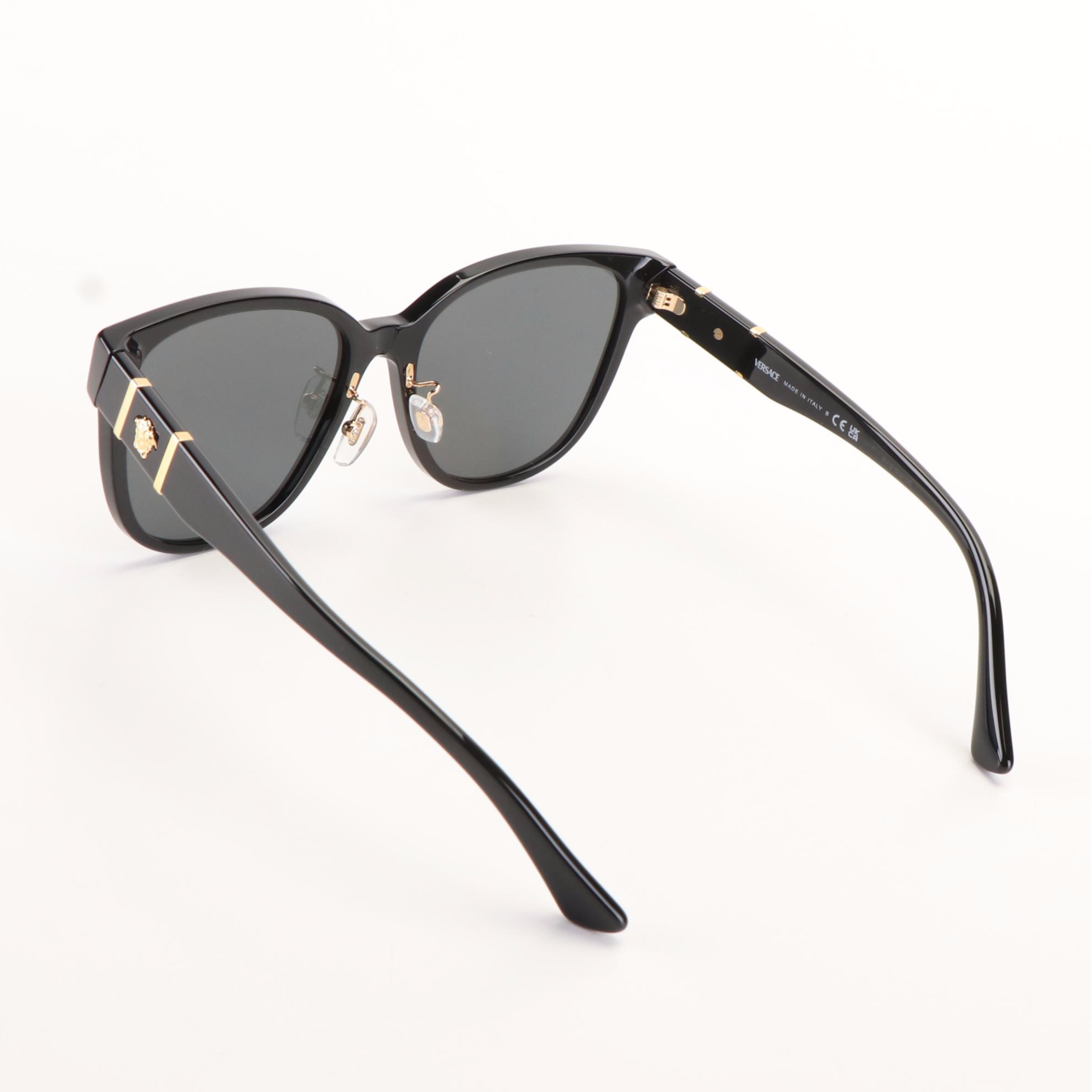 Versace 4460D Dark Gray Sunglasses with Black Frames and Case