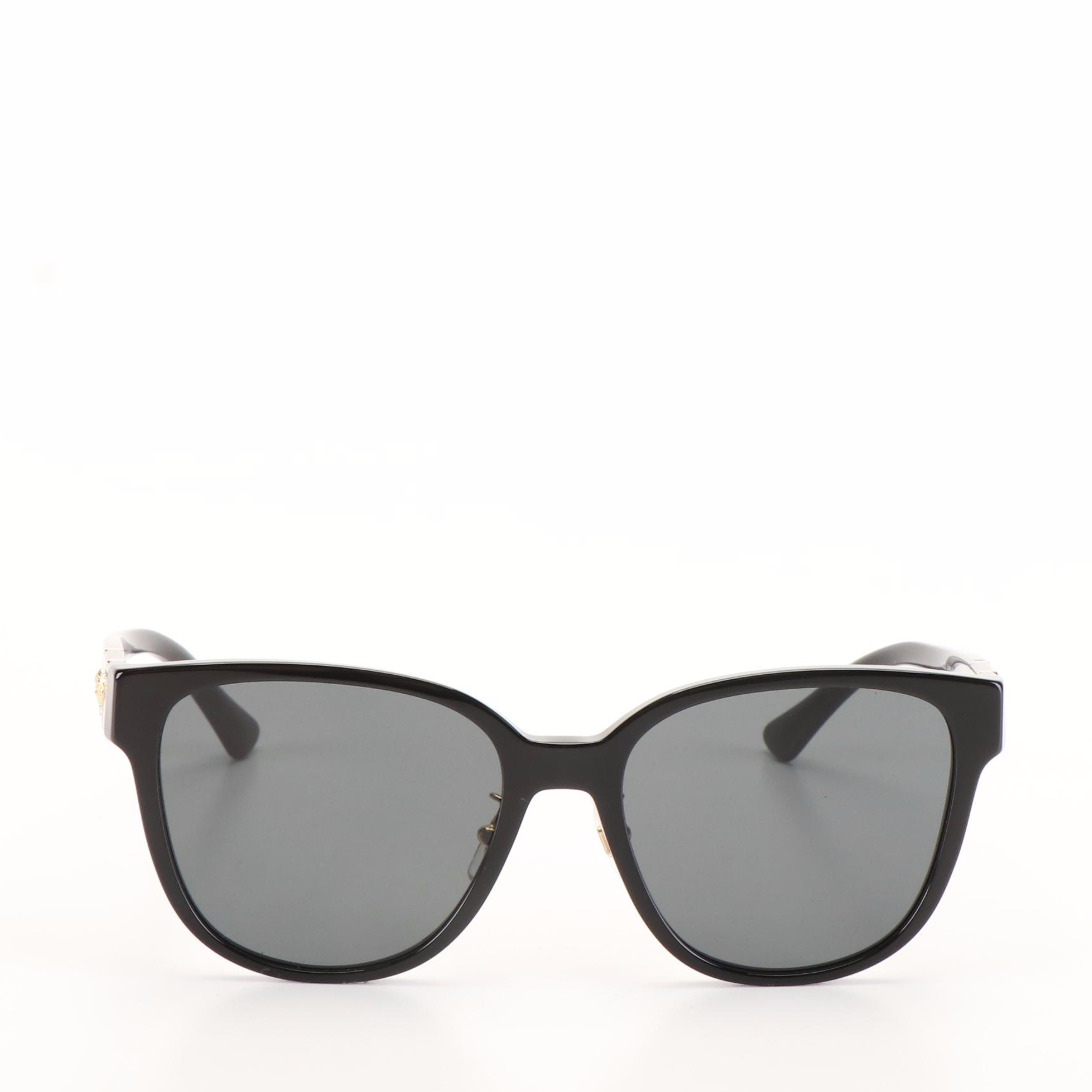 Versace 4460D Dark Gray Sunglasses with Black Frames and Case