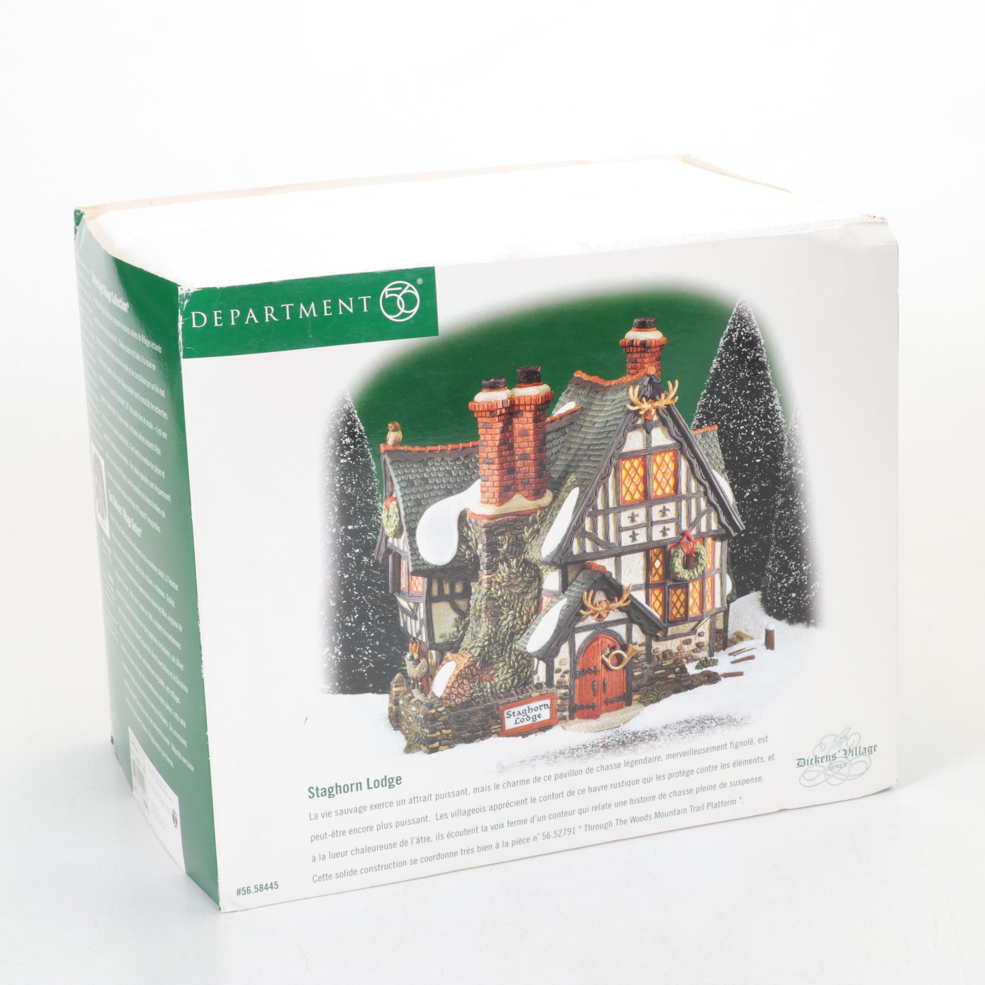 Department  56 "Dickens' Village: Staghorn Lodge" Christmas Decor