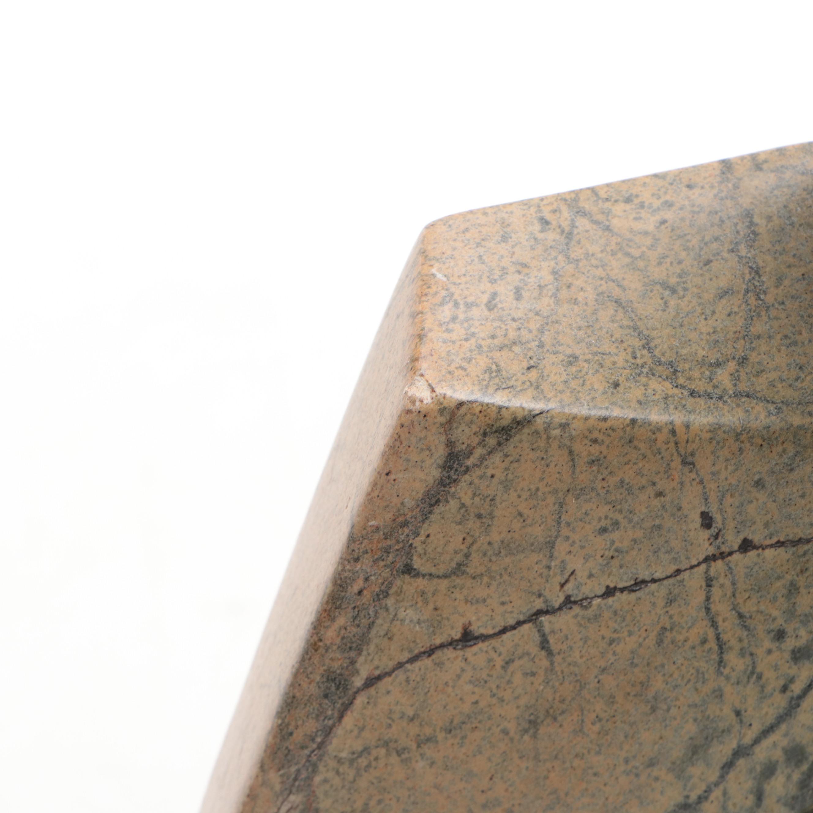 Omiro Chewa Shona Hand-Carved Leopard Rock Serpentine Cubist Figure