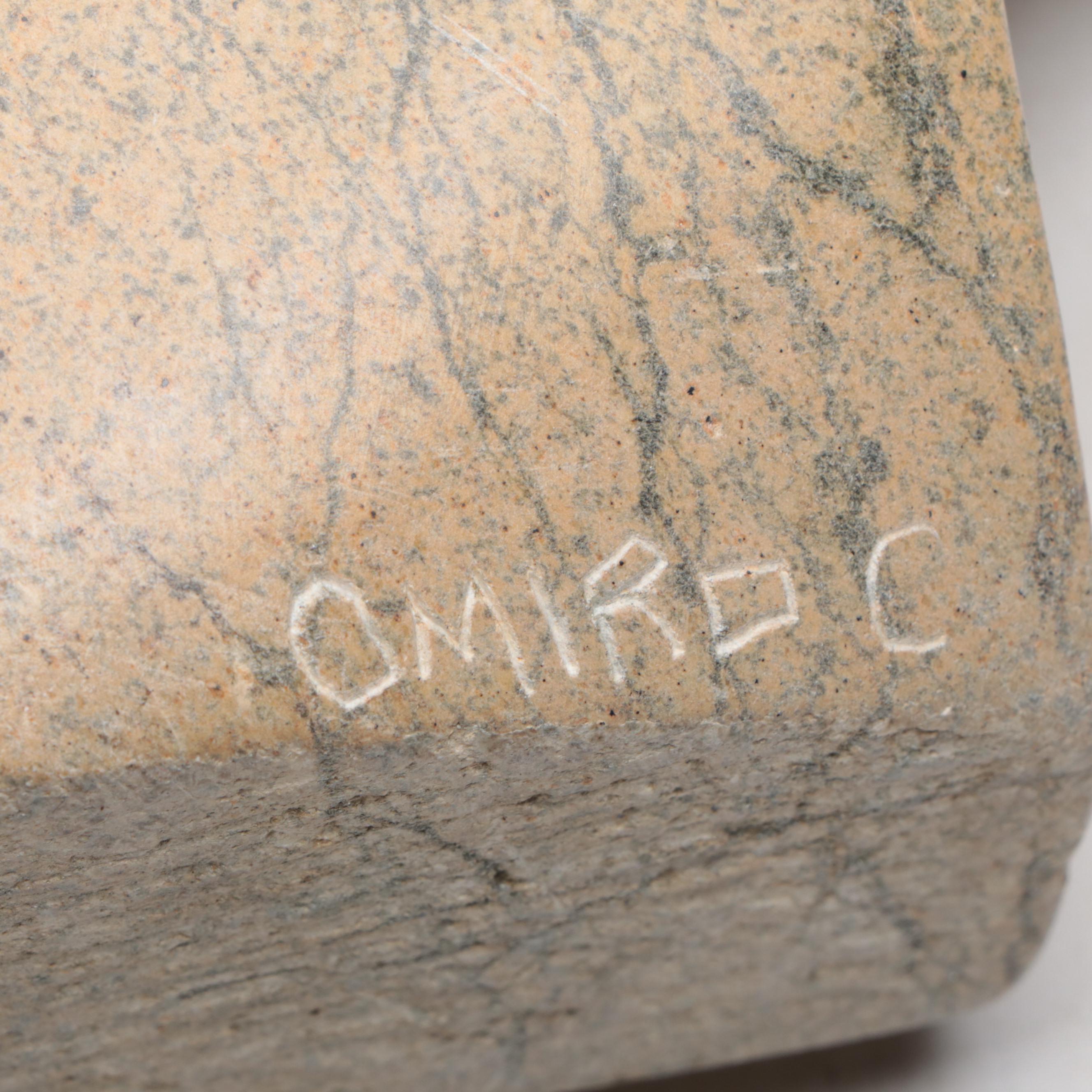 Omiro Chewa Shona Hand-Carved Leopard Rock Serpentine Cubist Figure