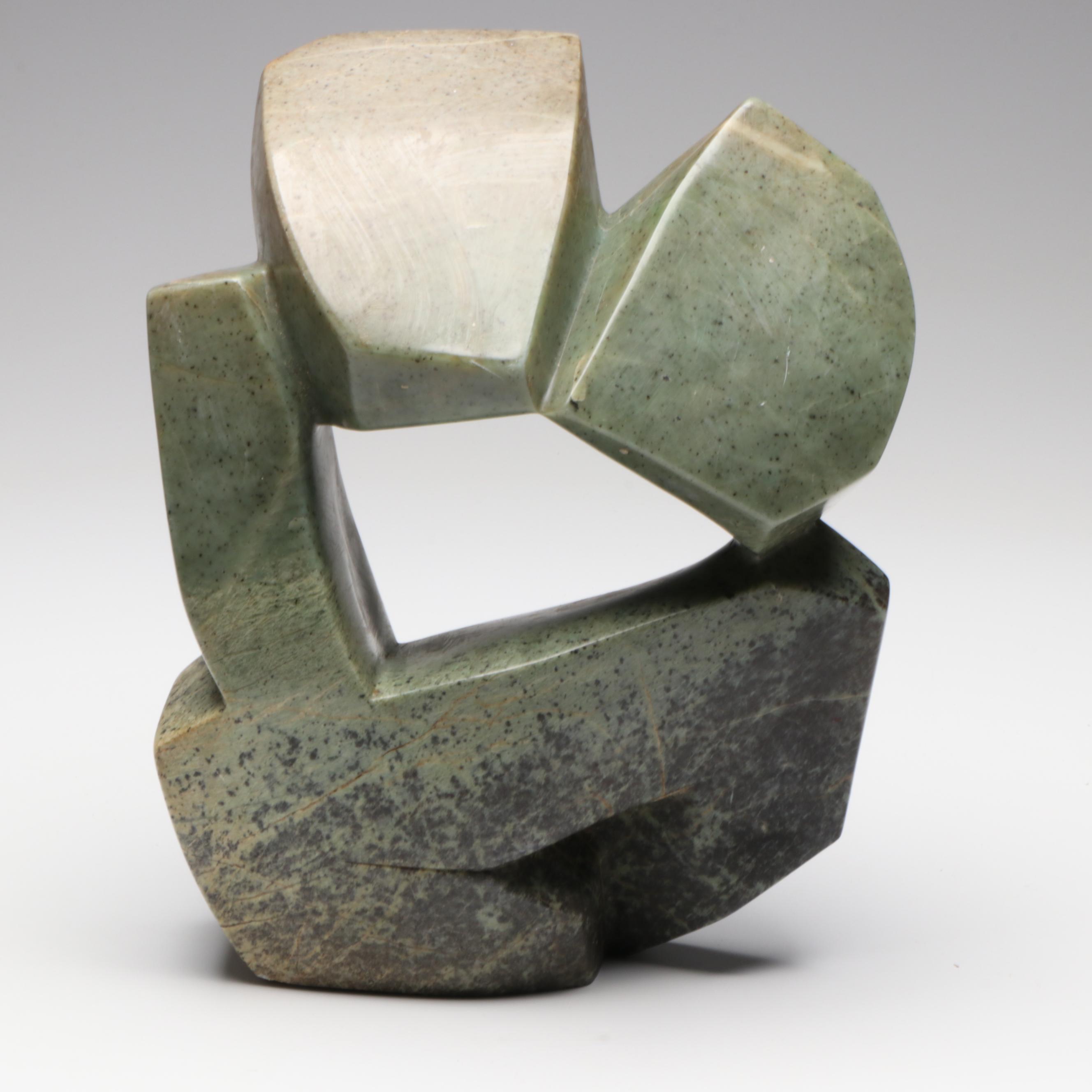 Omira Chewa Zimbabwean Abstract Carved Serpentine Sculpture