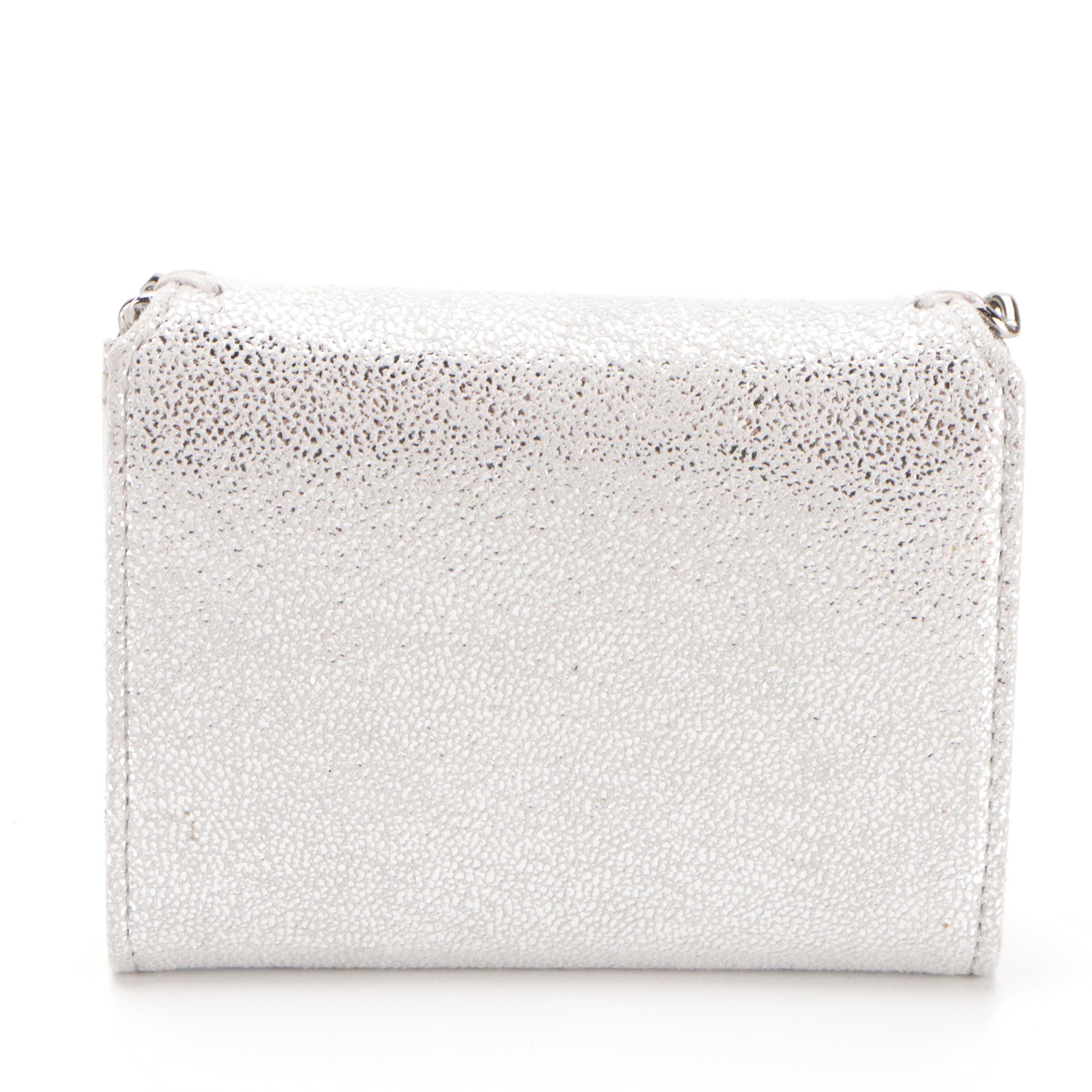 Stella McCartney Shaggy Deerskin Compact Chain Wallet in Box