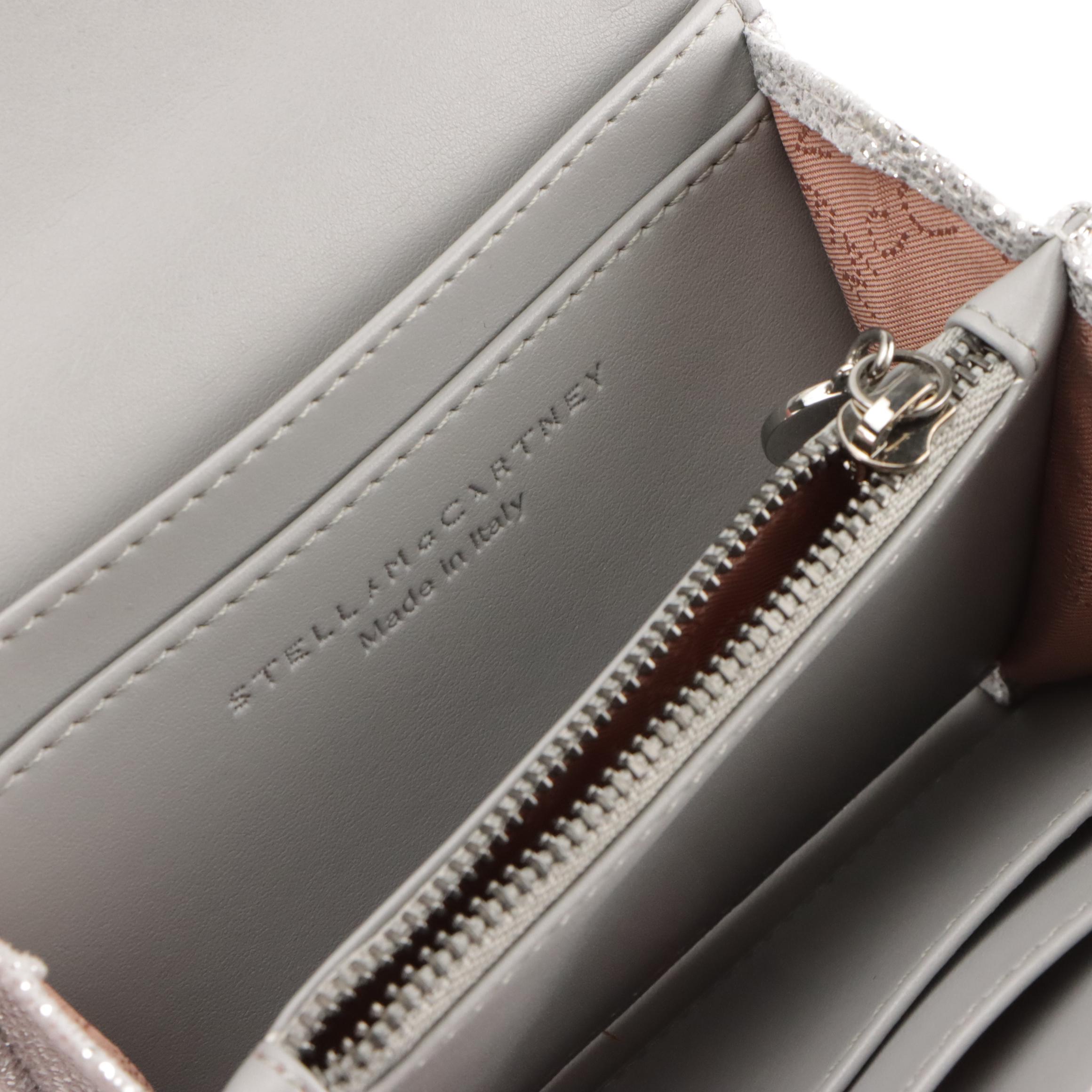 Stella McCartney Shaggy Deerskin Compact Chain Wallet in Box