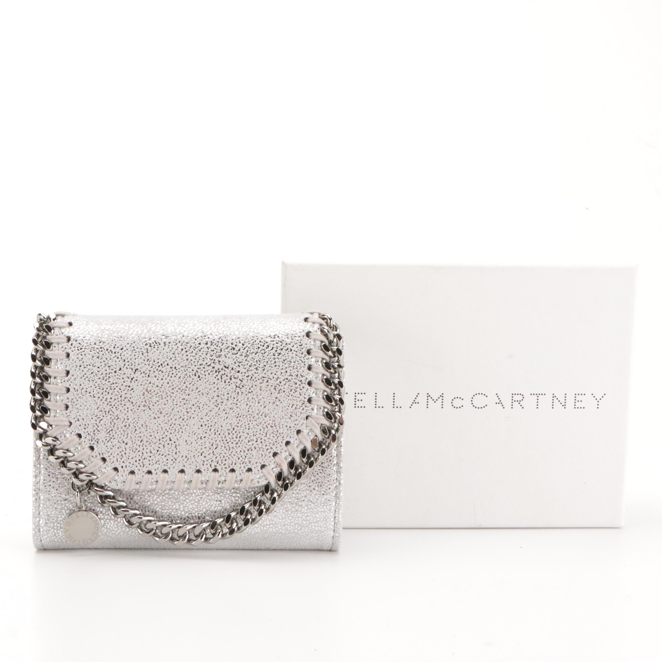 Stella McCartney Shaggy Deerskin Compact Chain Wallet in Box