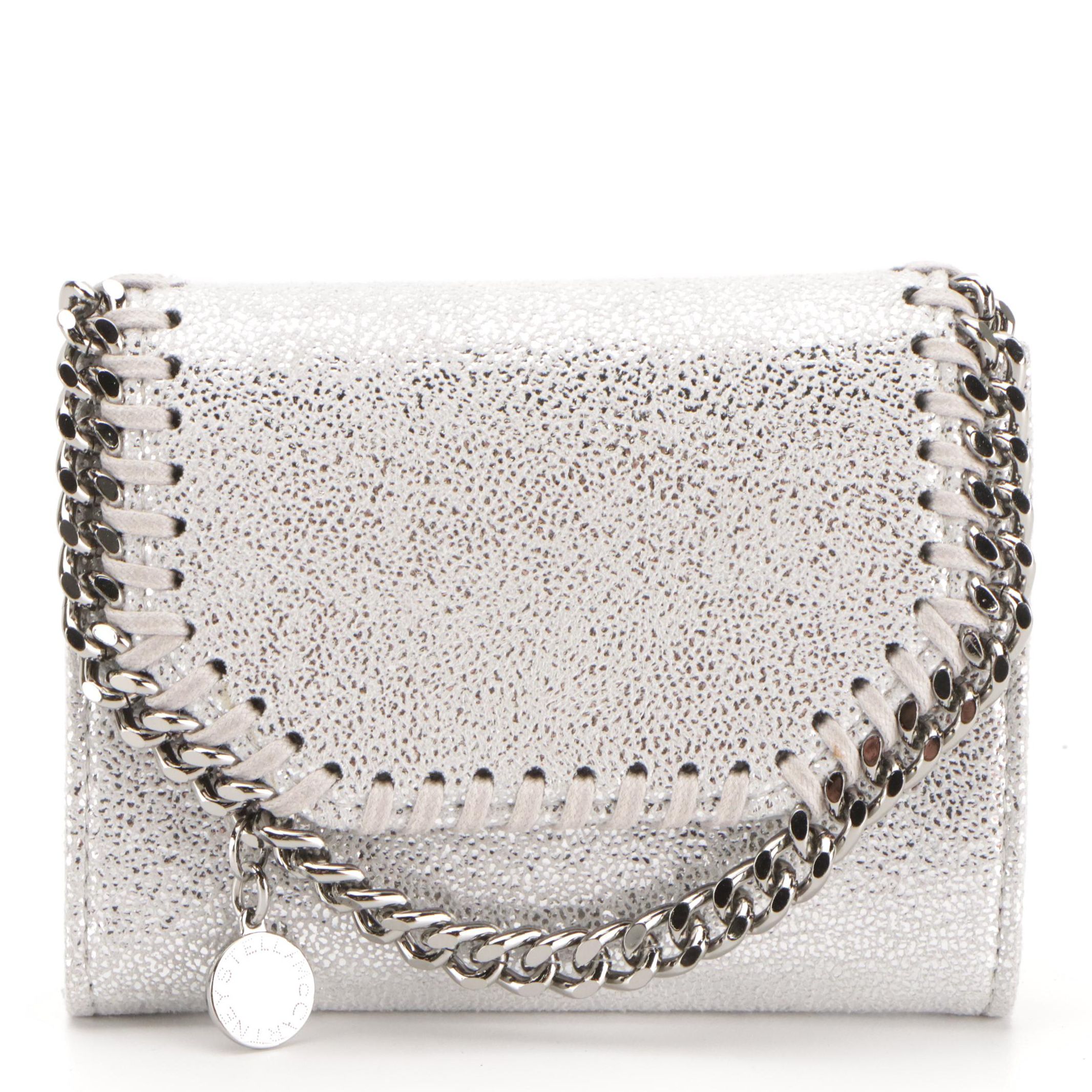 Stella McCartney Shaggy Deerskin Compact Chain Wallet in Box