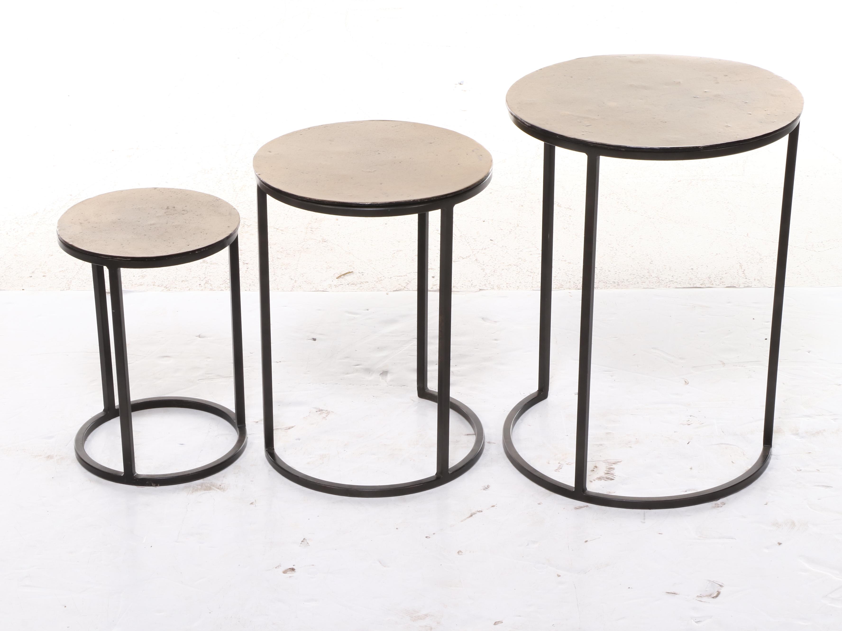 Contemporary Round Metal Nesting Tables
