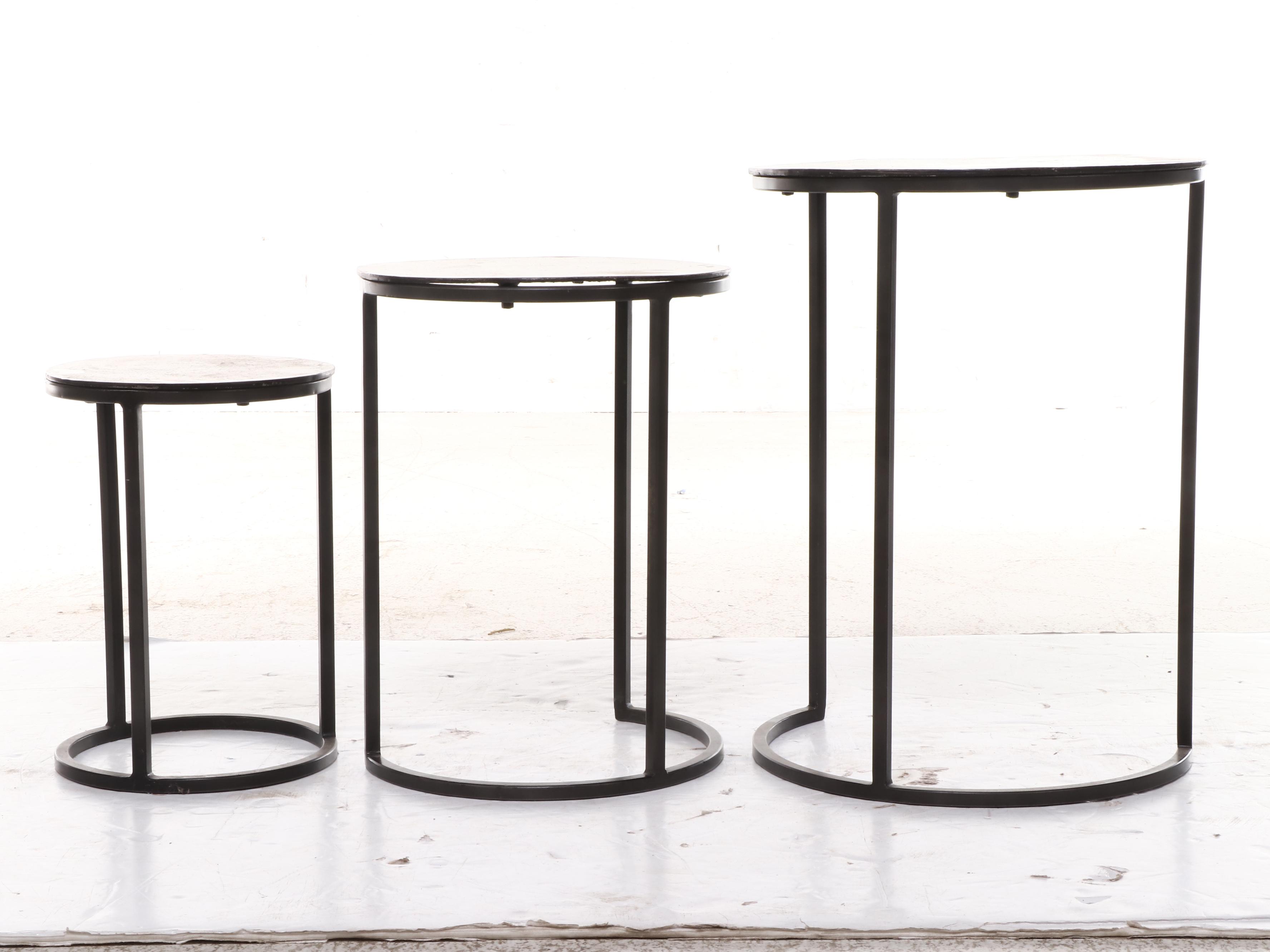 Contemporary Round Metal Nesting Tables