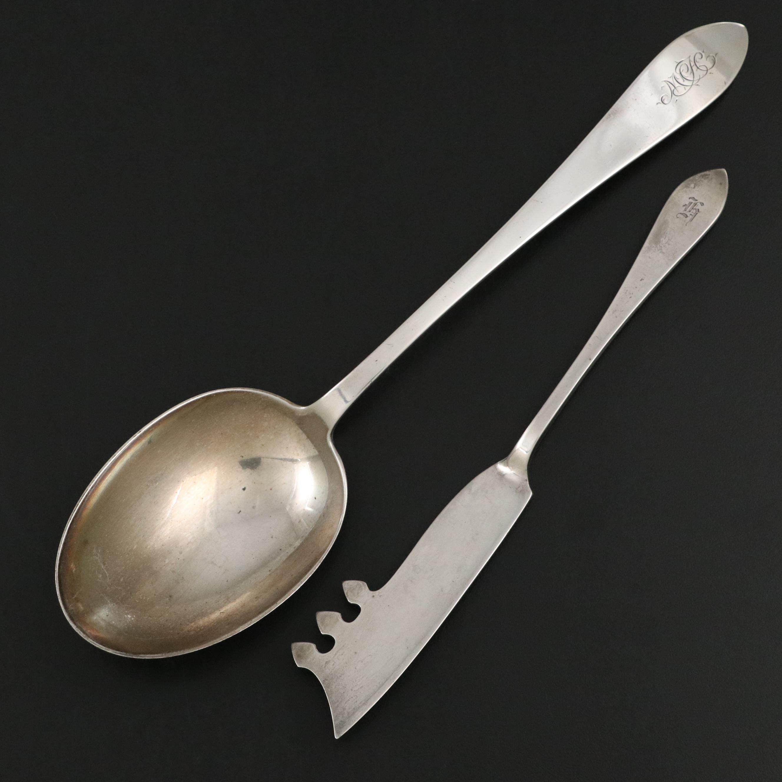 Tiffany & Co. Sterling Silver Cheese Knife and Serving Spoon