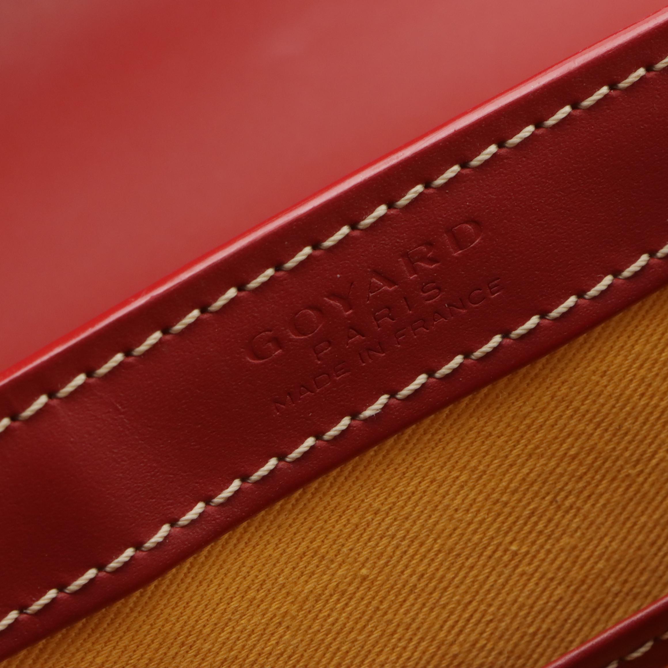 Goyard Saïgon PM Top Handle 2-Way Bag in Red Goyardine Canvas & Clamecy Cowhide