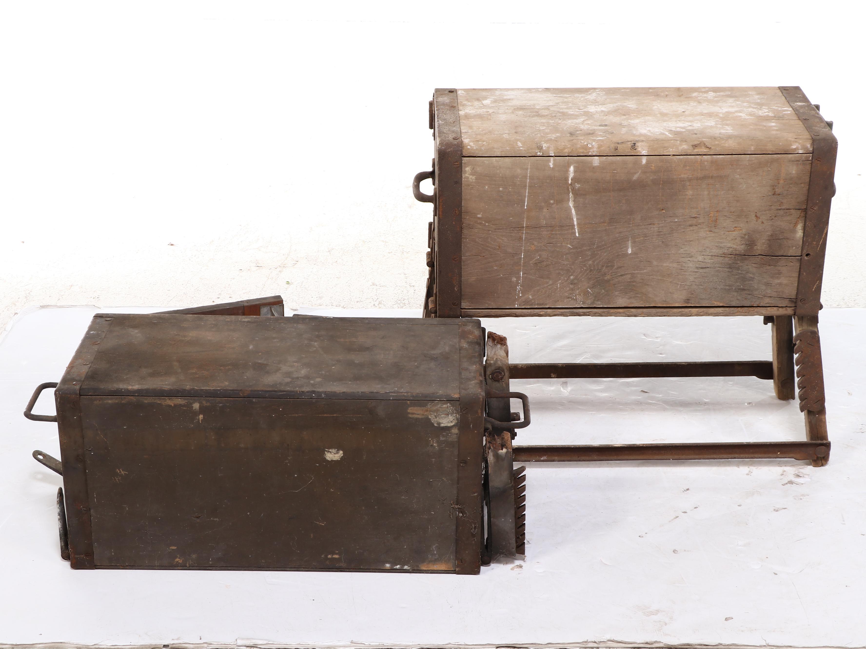 World War I Era Saddlers Chests From Military Battery Wagon