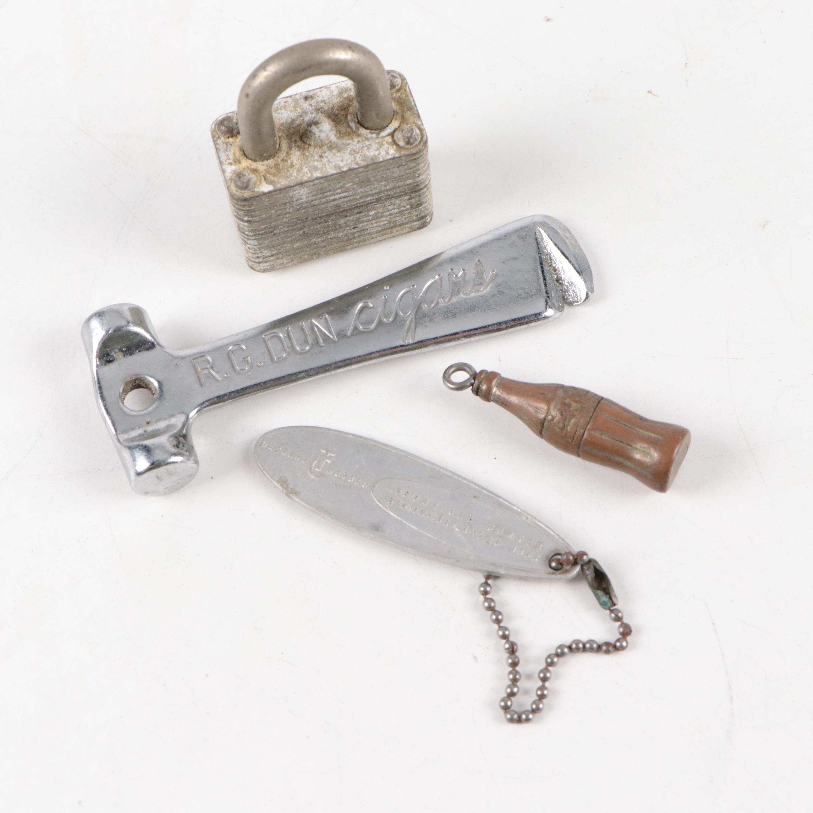 Skeleton and Padlock Keys with Fountain Pens, Marbles and More