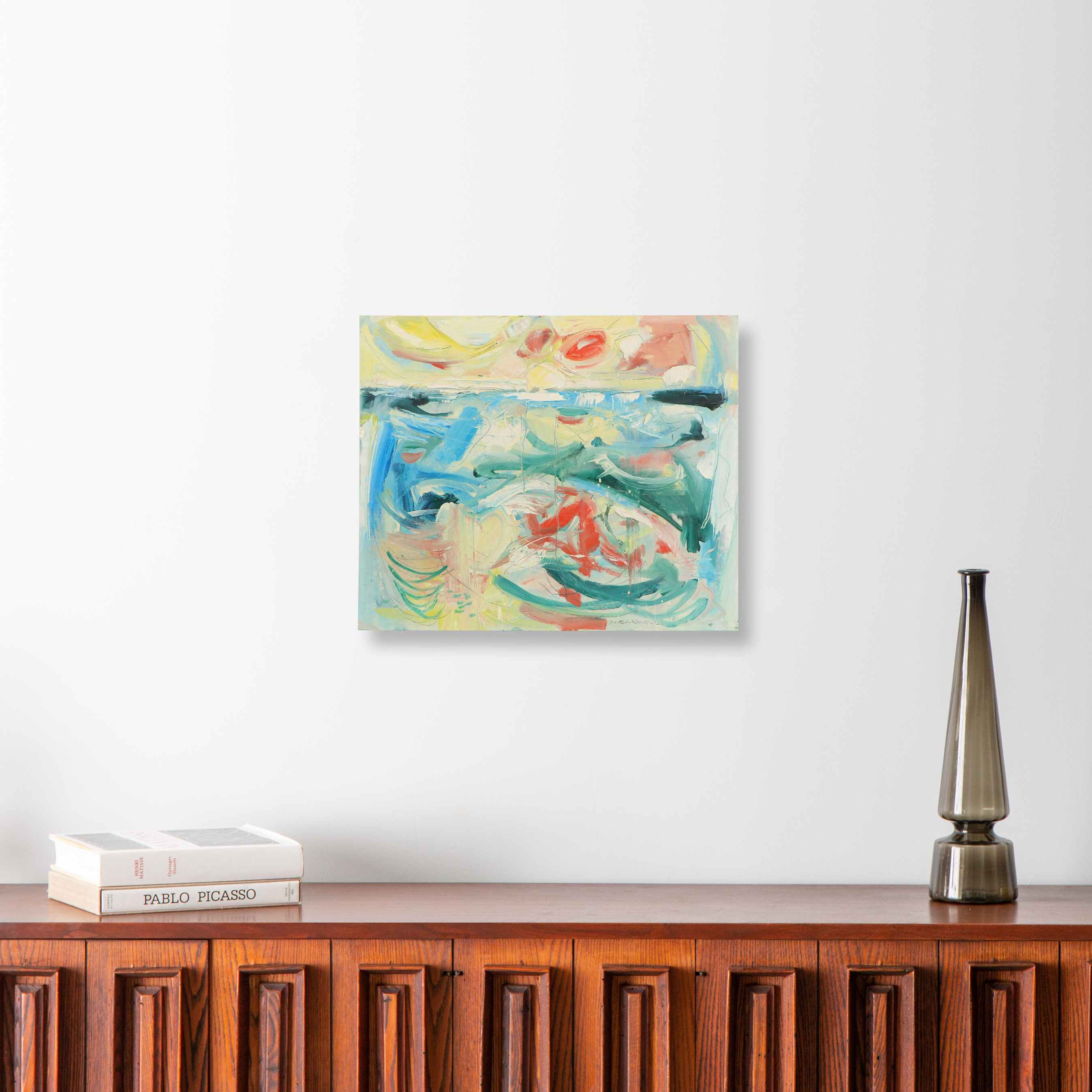 Jack Meanwell Abstract Modern Oil Painting, 1982