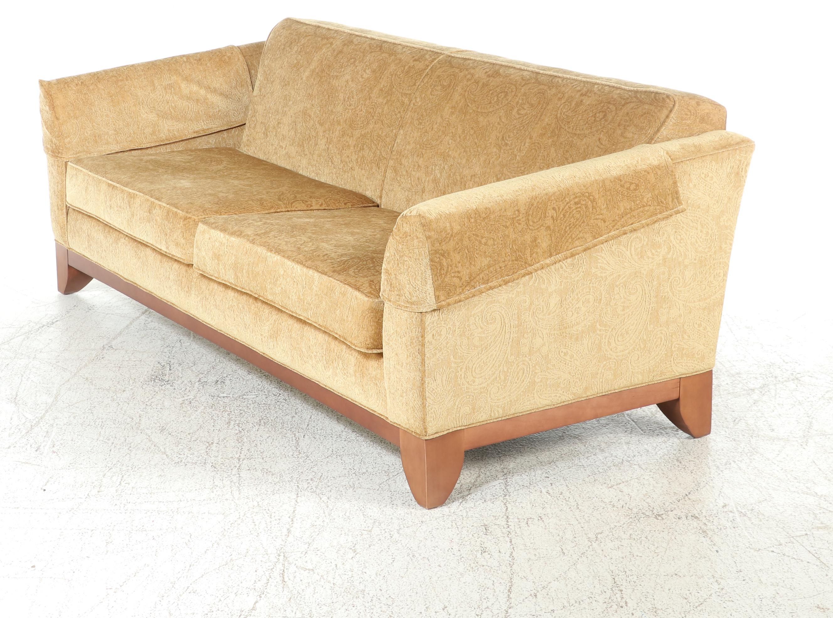 Contemporary Upholstered Hardwood Two-Cushion Sofa