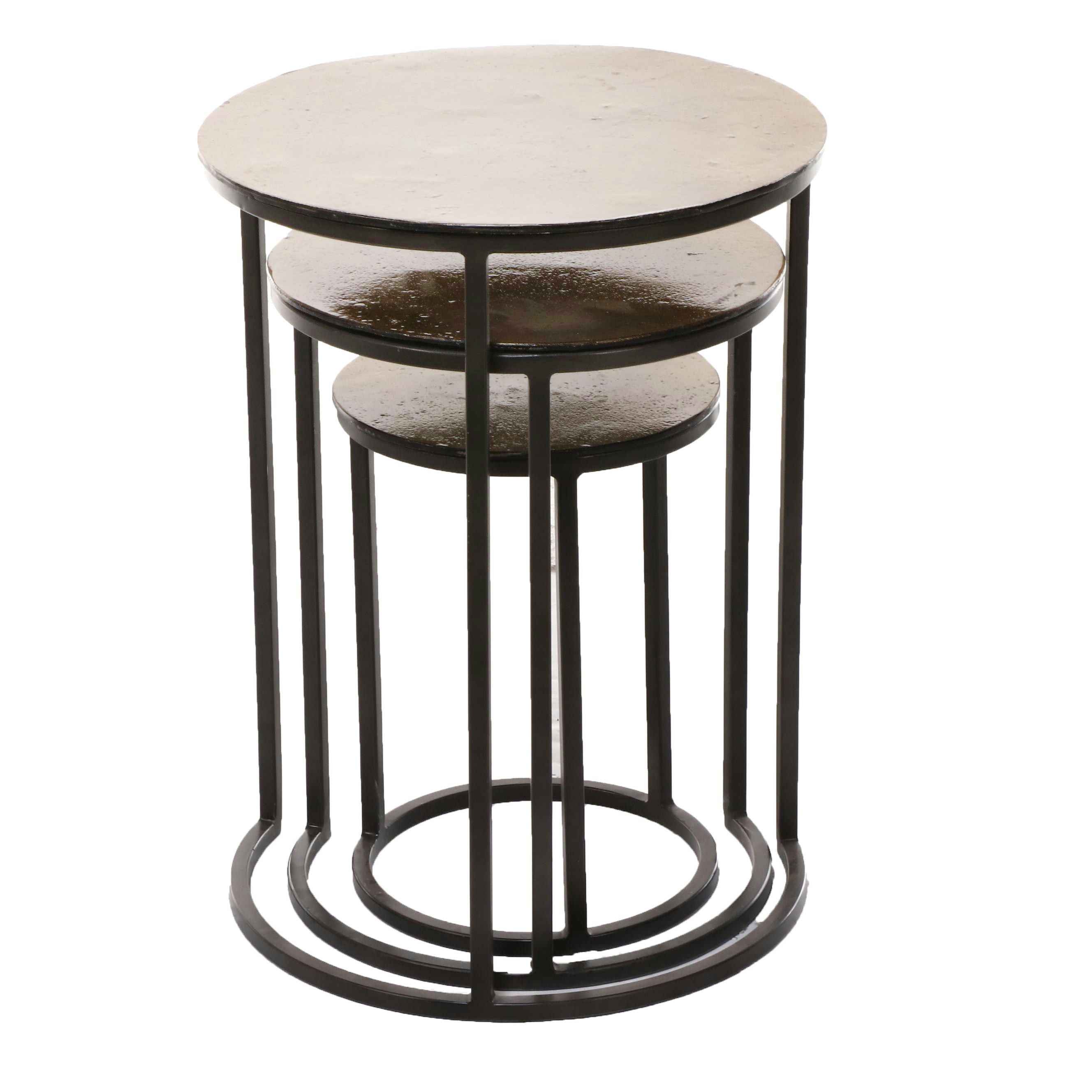 Contemporary Round Metal Nesting Tables