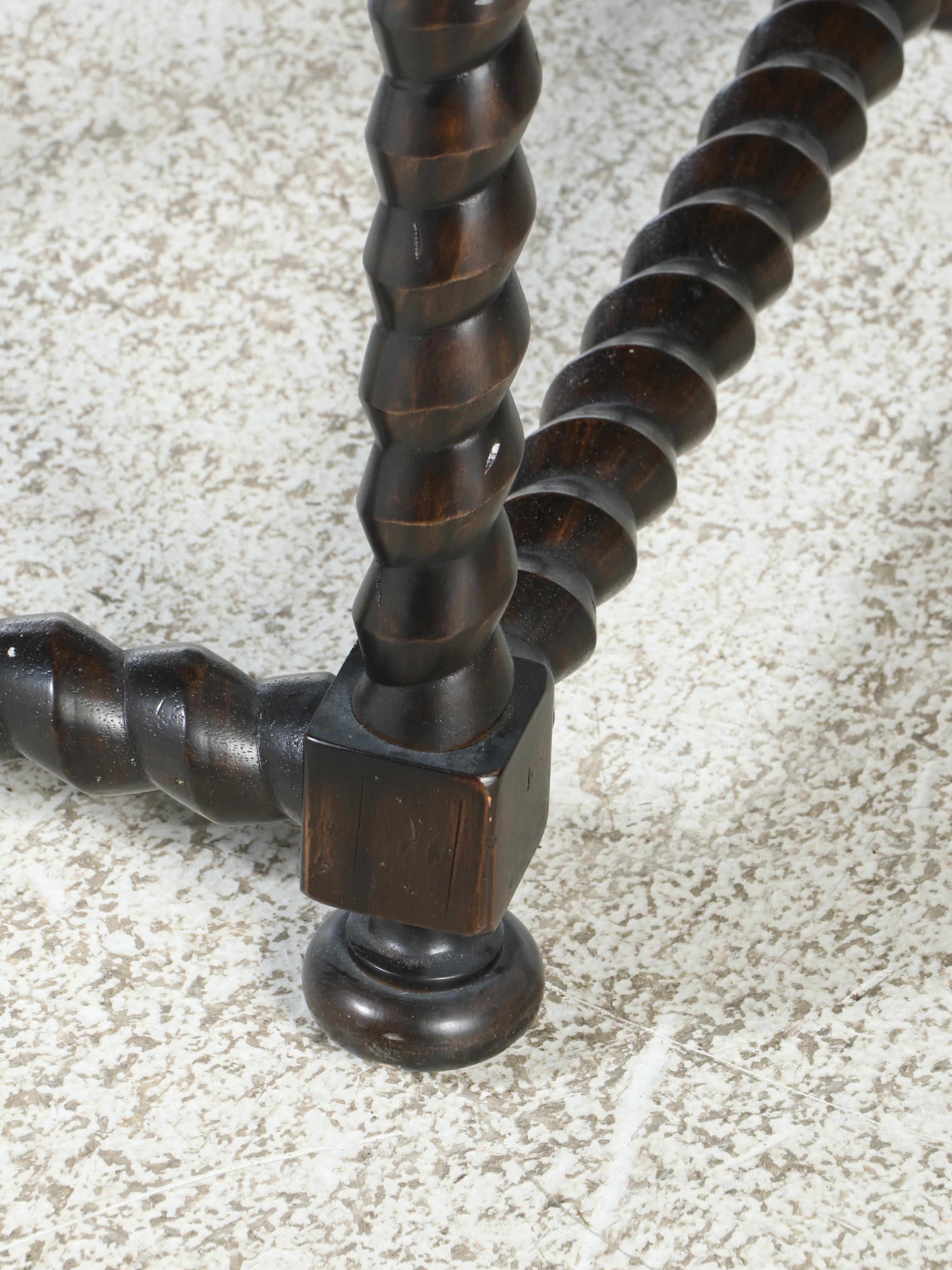 Bernhardt "Cordova" Ebonized Hardwood and Laminated Travertine Side Table