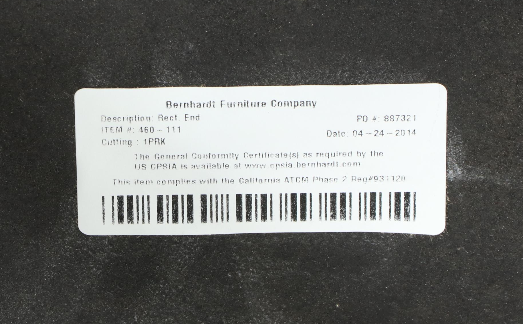 Bernhardt "Cordova" Ebonized Hardwood and Laminated Travertine Side Table