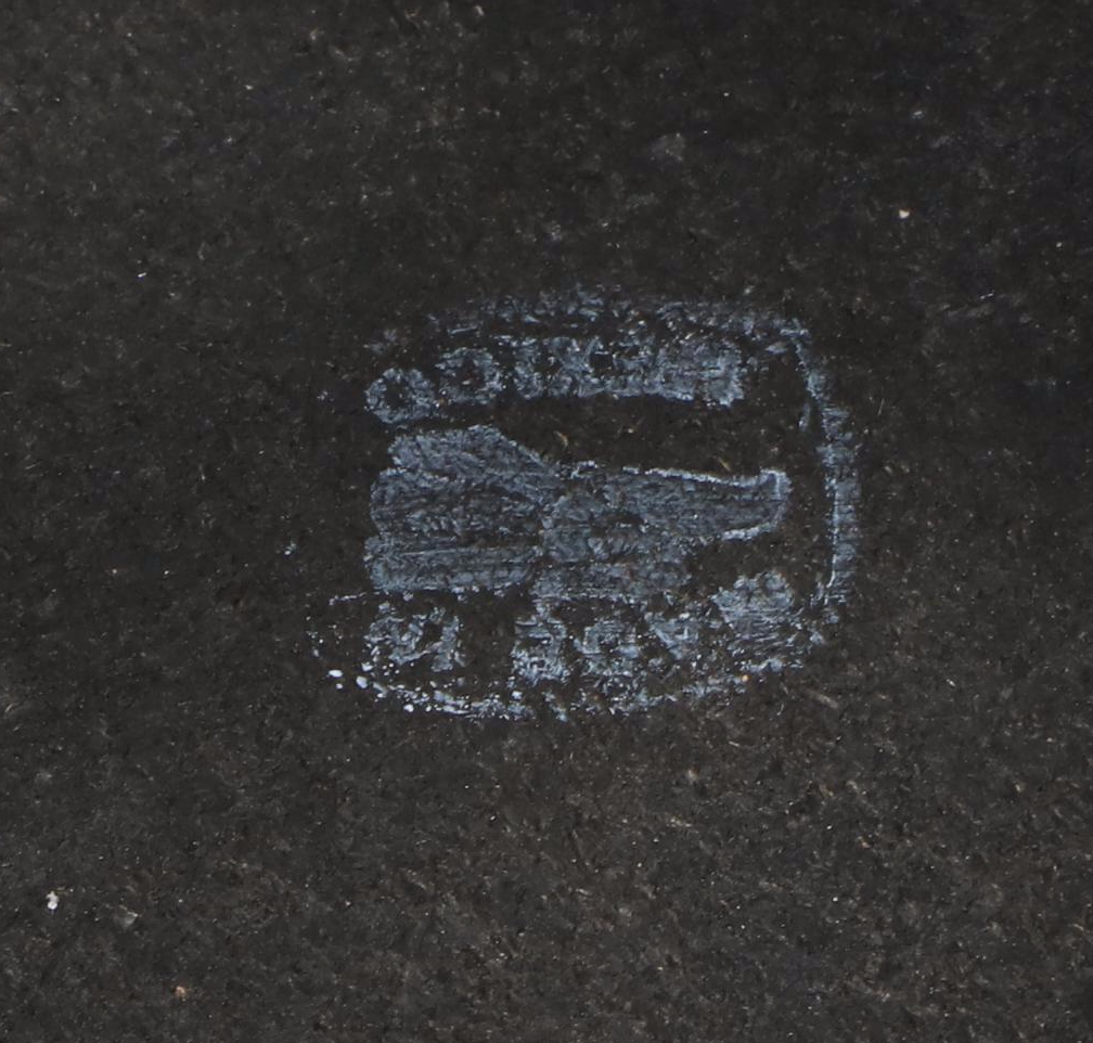 Bernhardt "Cordova" Ebonized Hardwood and Laminated Travertine Side Table