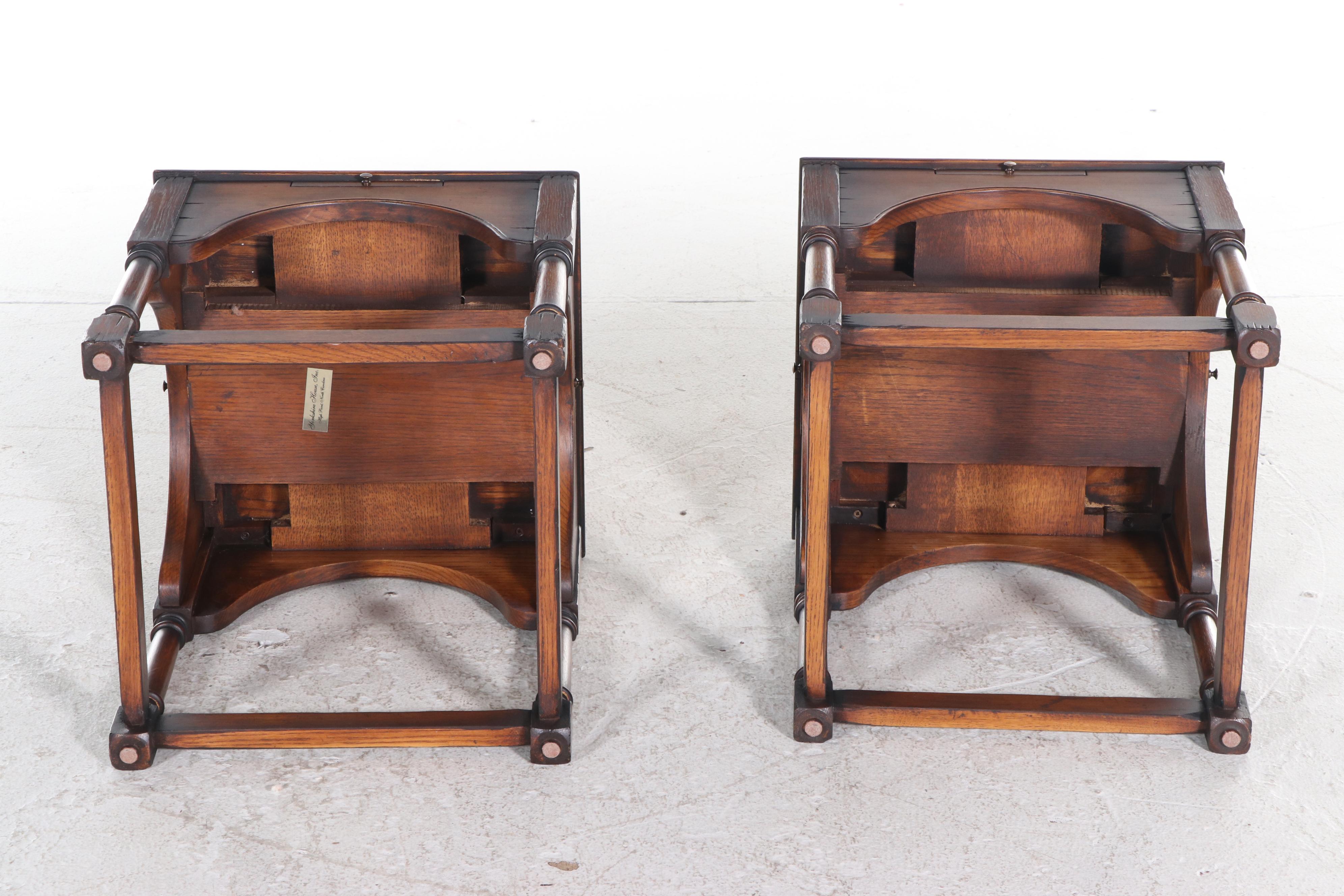 Pair of Yorkshire House English Provincial Style Oak Side Tables