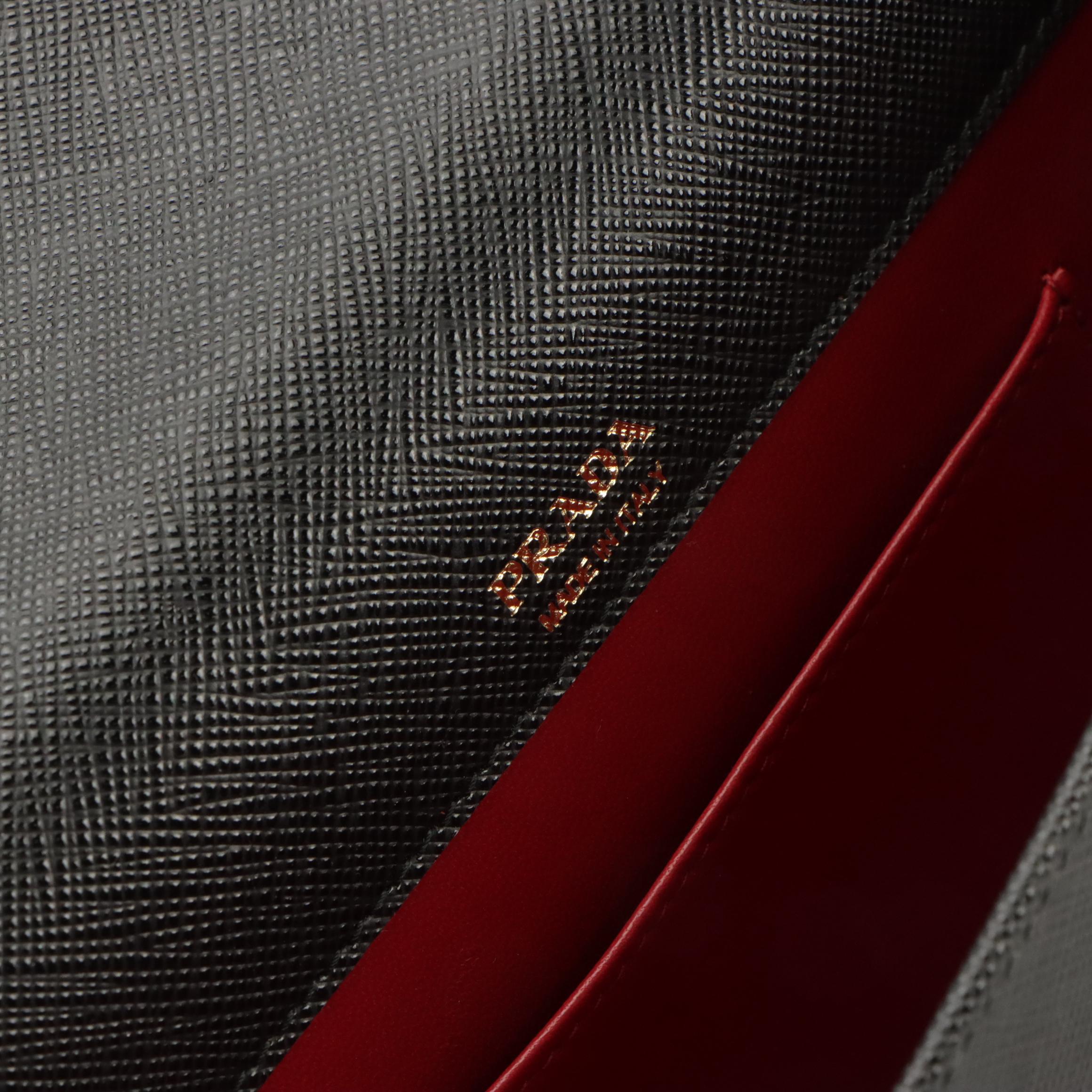 Prada Black Saffiano Leather Mini Chain-Strap Crossbody Bag in Box