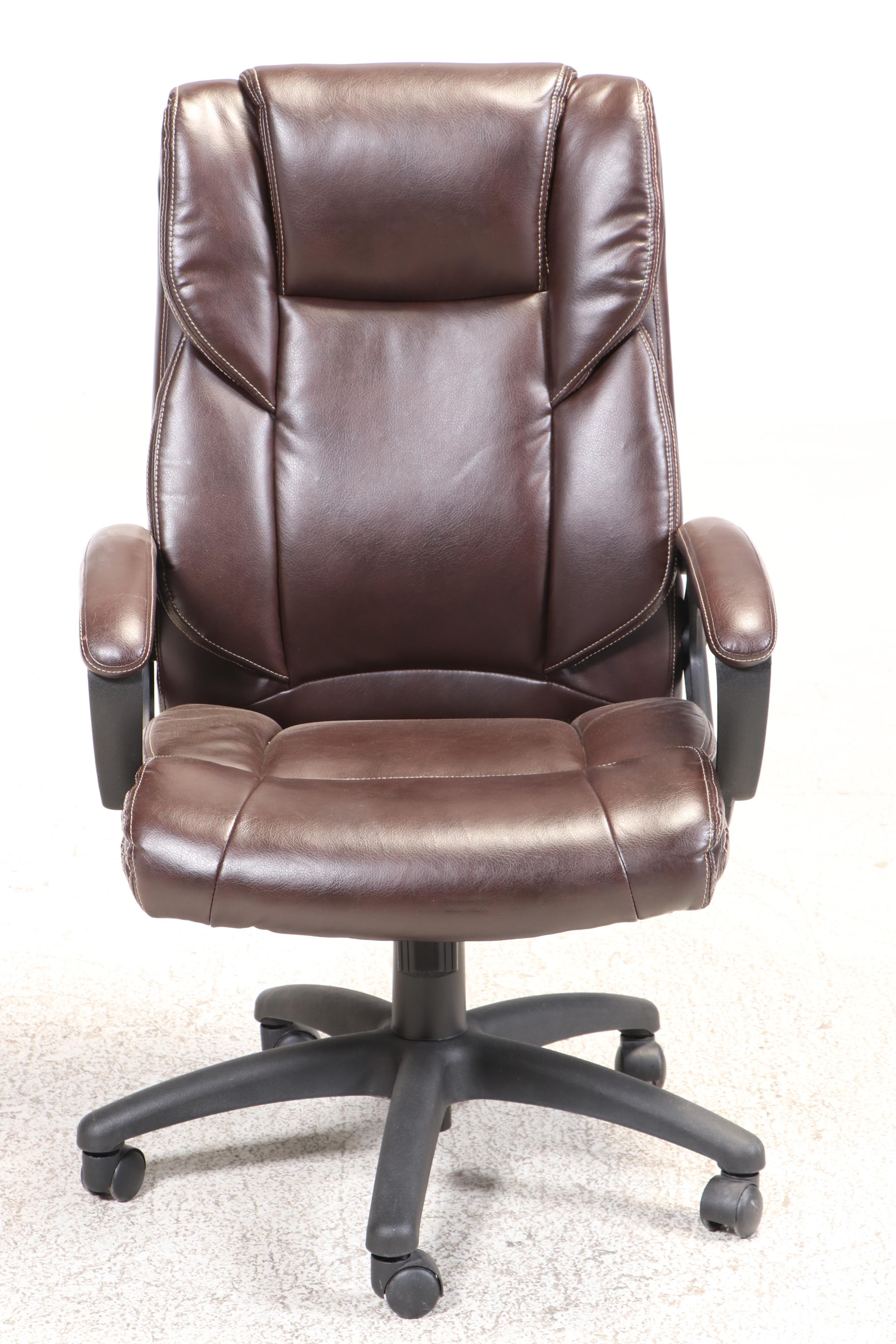 National Business Furniture Cherry Finish Corner Desk with Office Chair