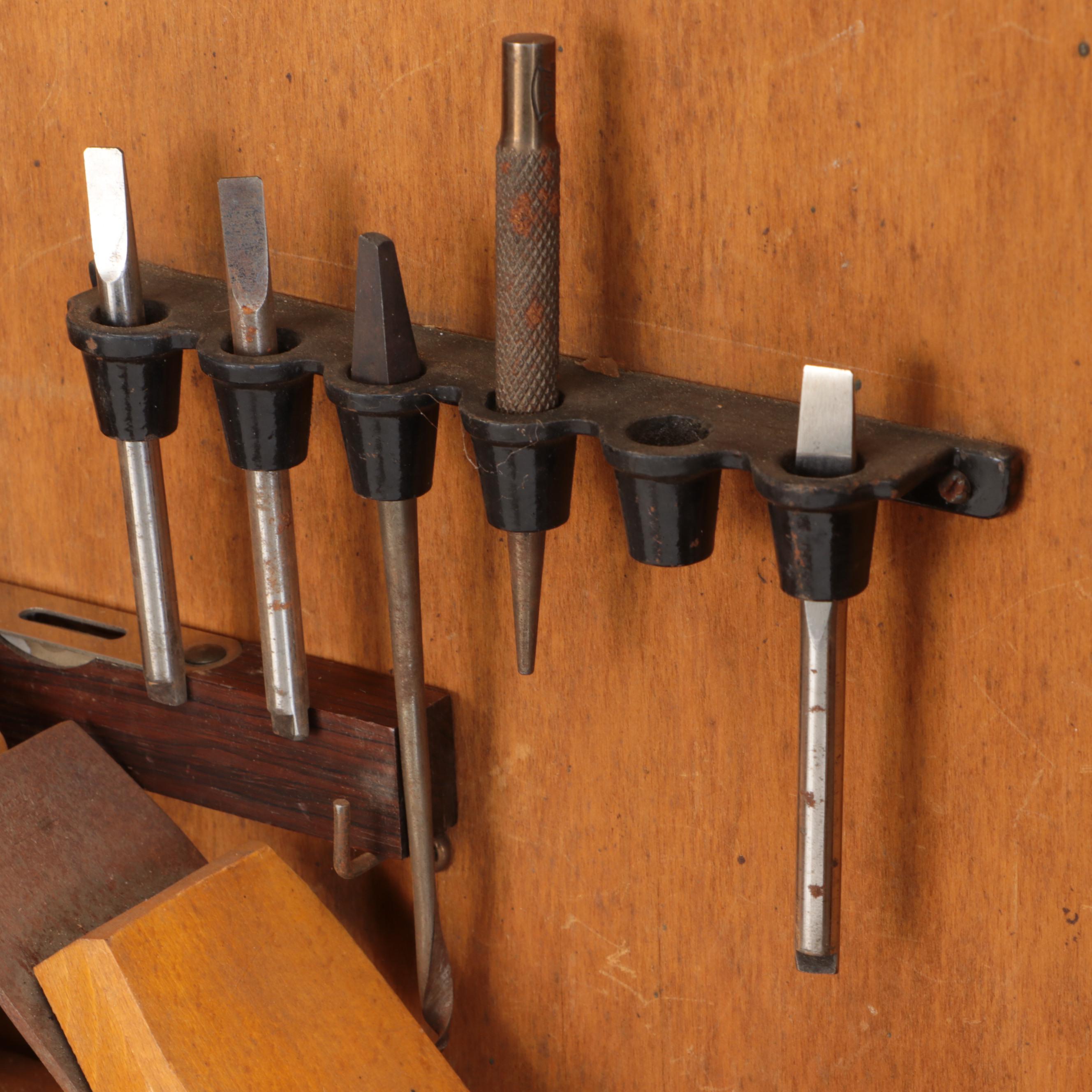 E. C. Simmons Keen Kutter Tool Cabinet with Ball-Peen Hammer, Bits, Hand Drill