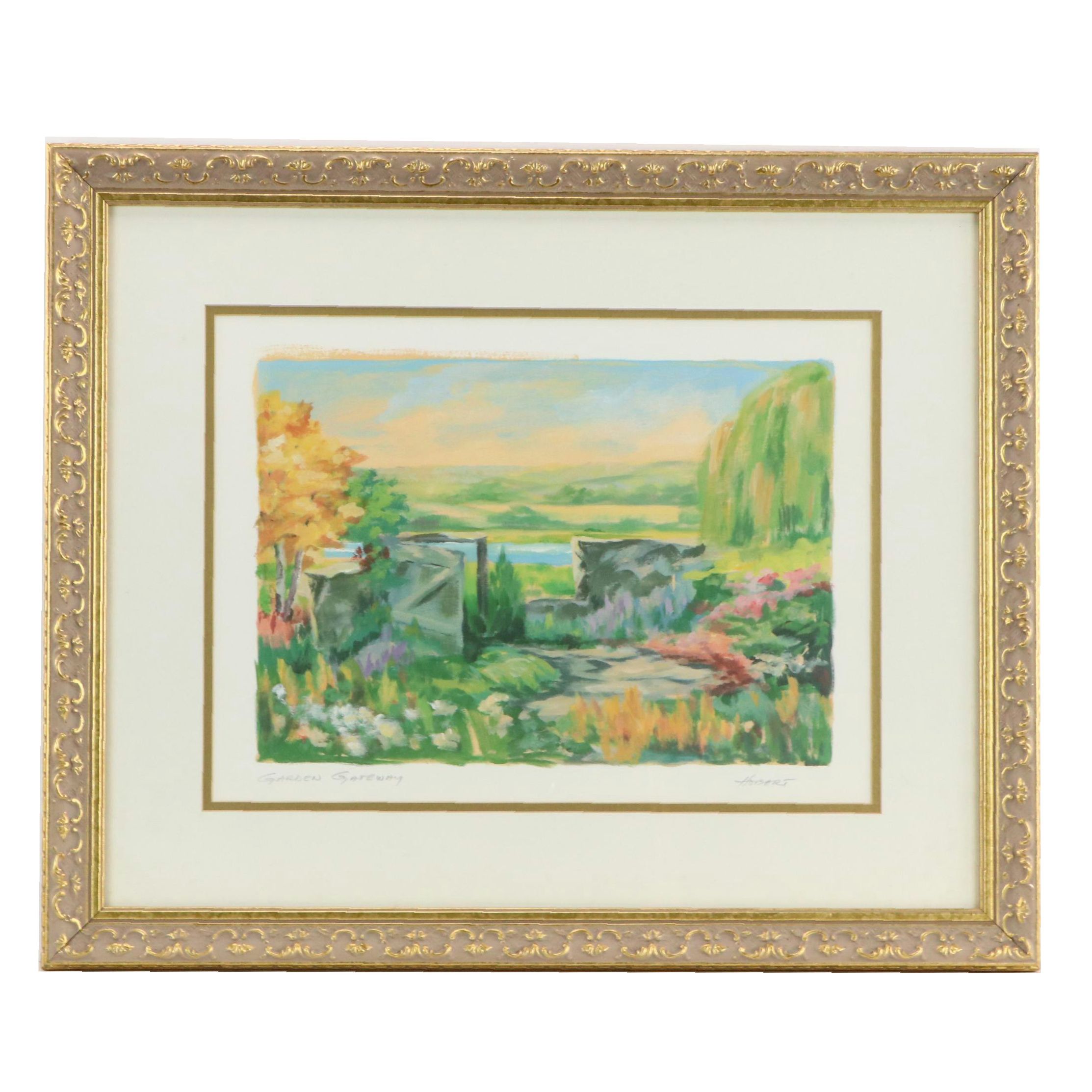 Hobart Offset Lithograph "Garden Gateway"