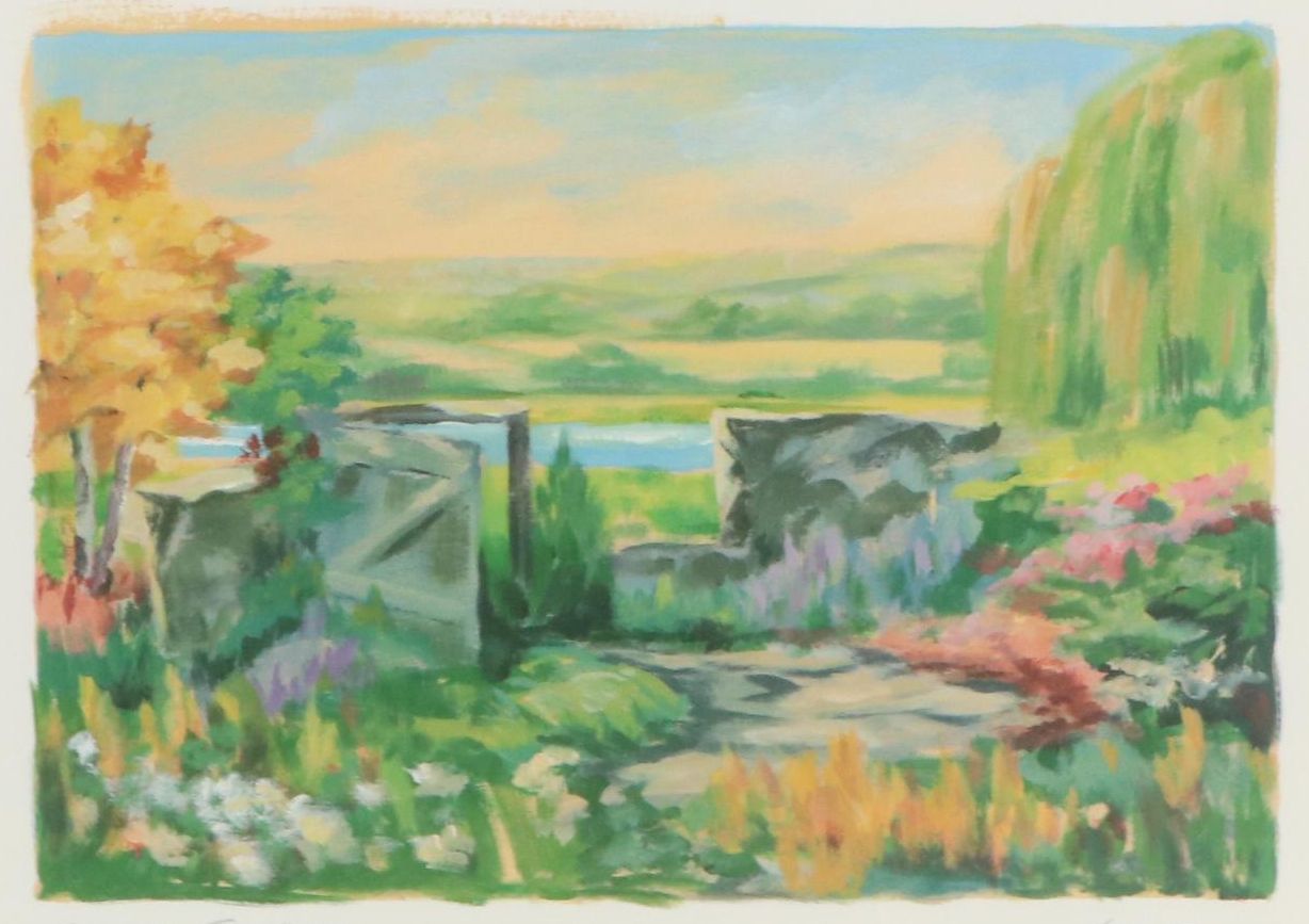 Hobart Offset Lithograph "Garden Gateway"
