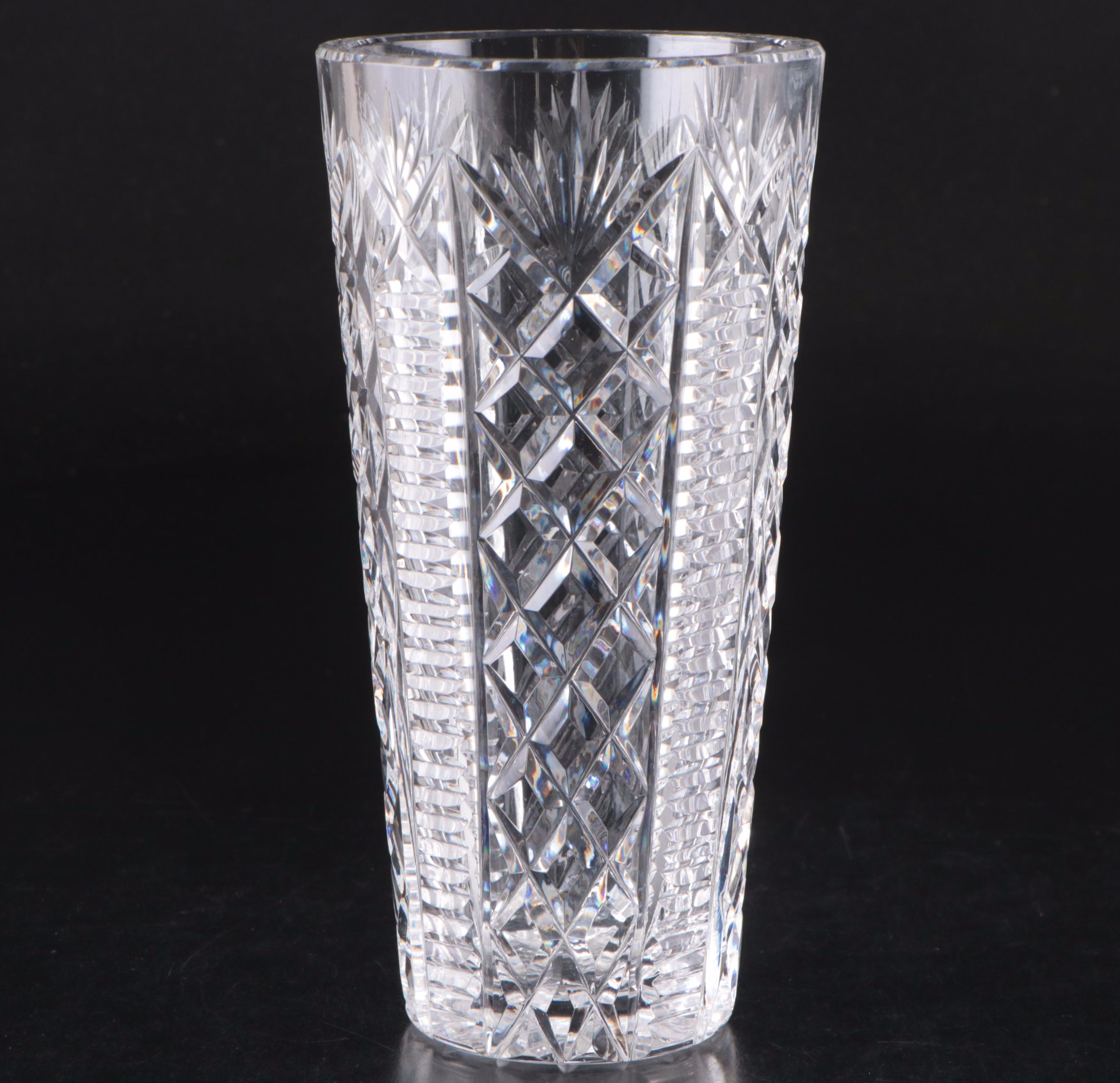 Waterford Crystal "Clare" and Other Vase with Pressed Glass Toothpick Holder
