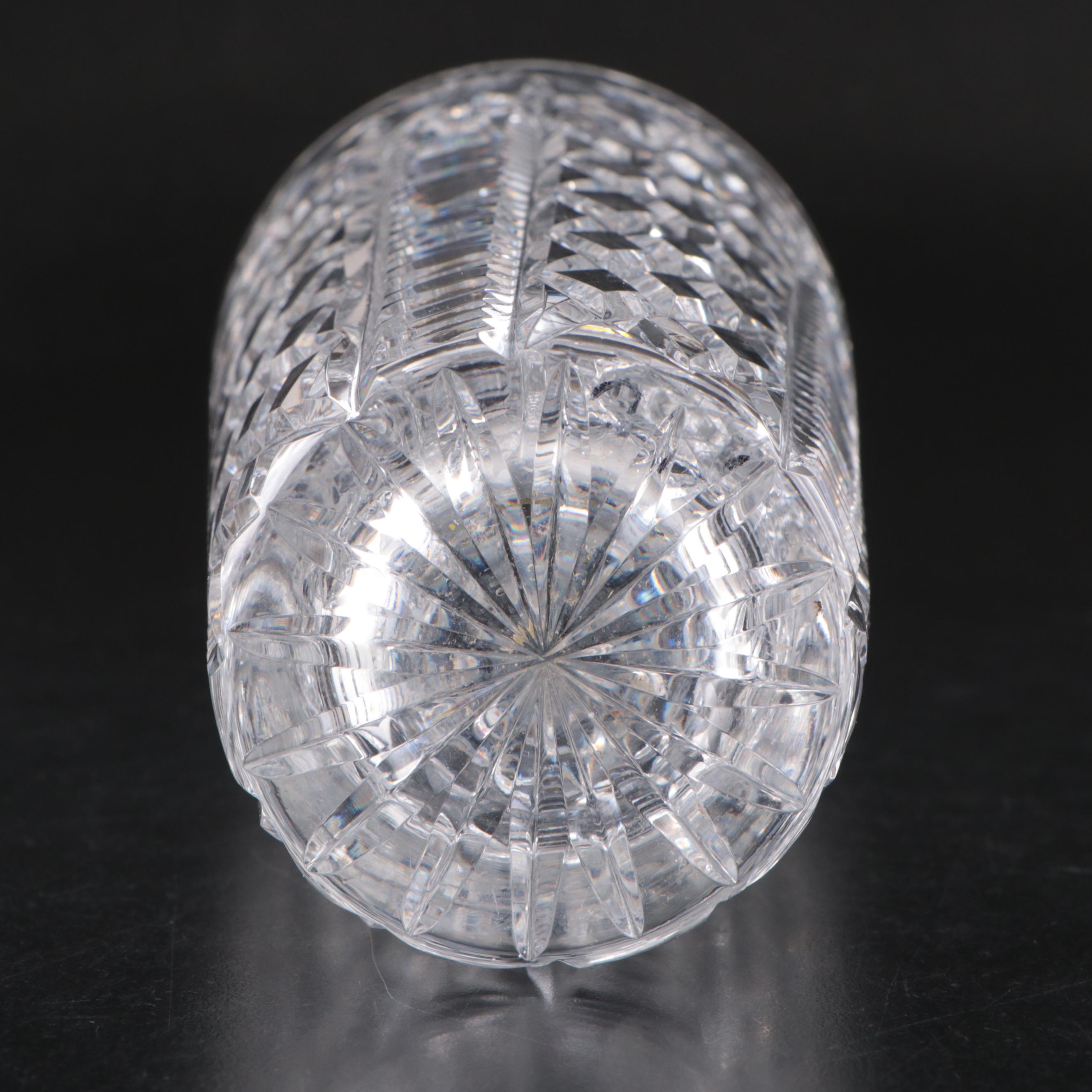 Waterford Crystal "Clare" and Other Vase with Pressed Glass Toothpick Holder