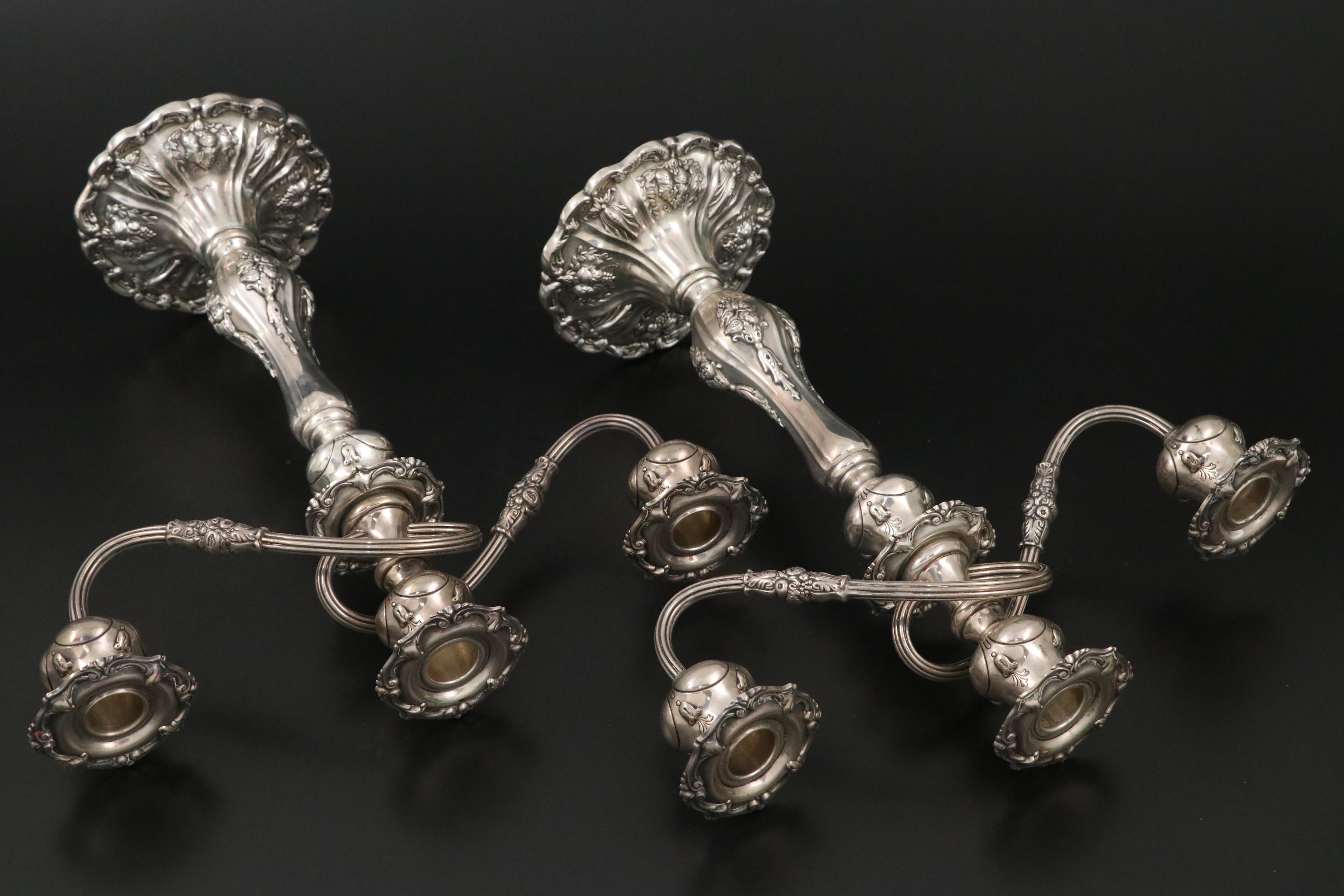 Reed & Barton "Francis I" Weighted Sterling Silver Candelabra, 1907–1927